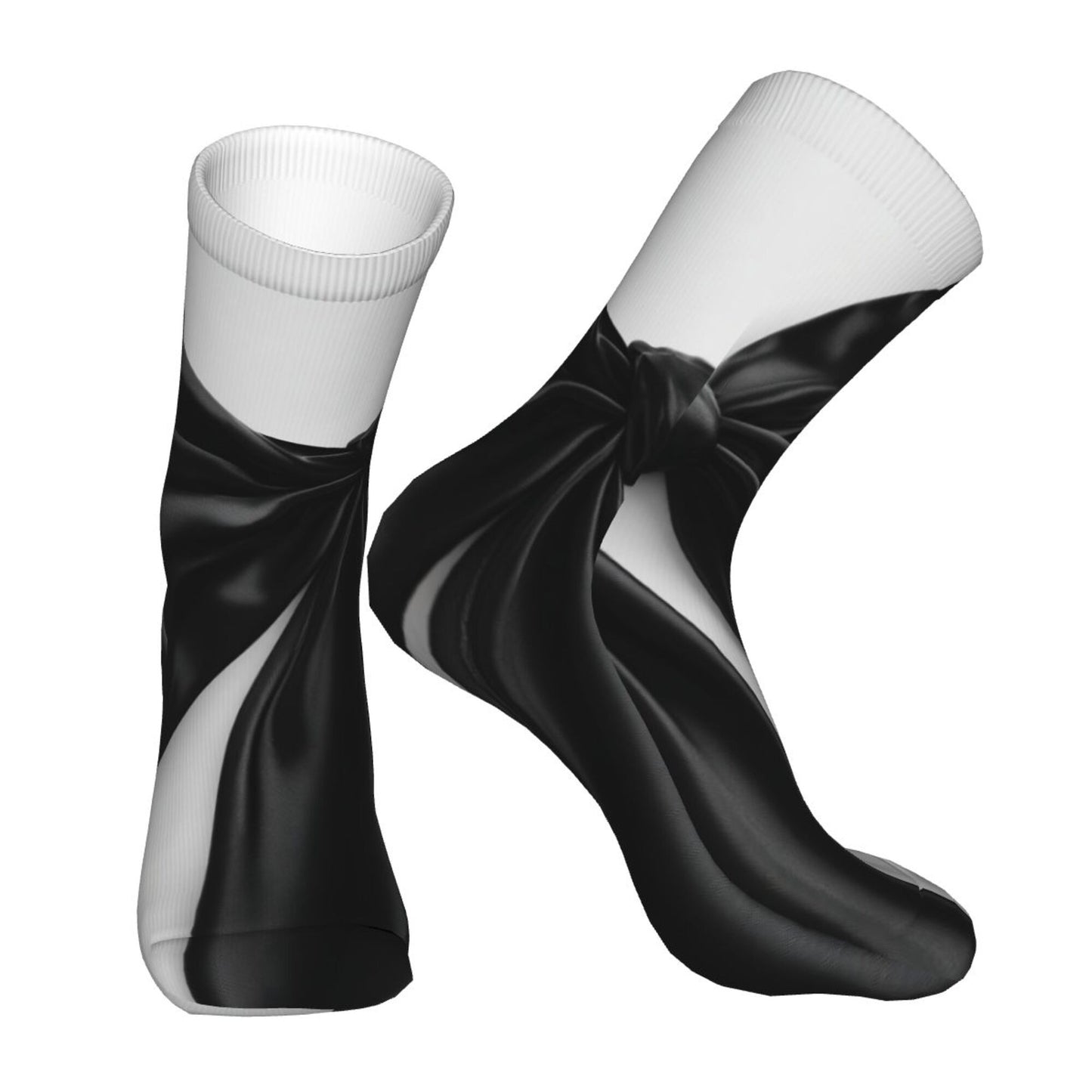 Thickened Fashion Warm Socks – 12 Inch Long Tube Black and White Minimalist Design, Cozy Winter Socks for Men and Women