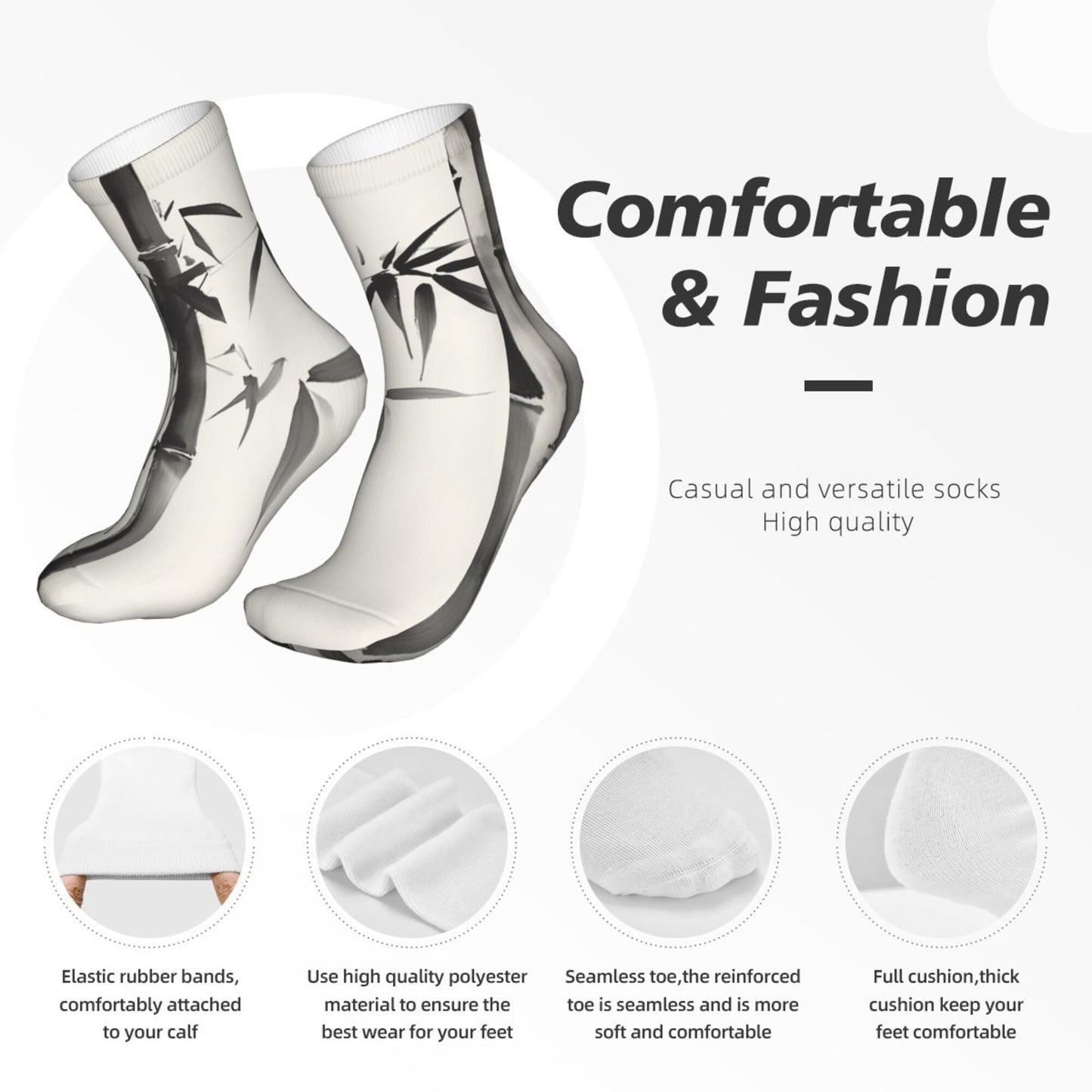 12-Inch Thickened Fashion Warm Socks – Breathable, Cozy, and Durable Mid-Calf Design for Men & Women