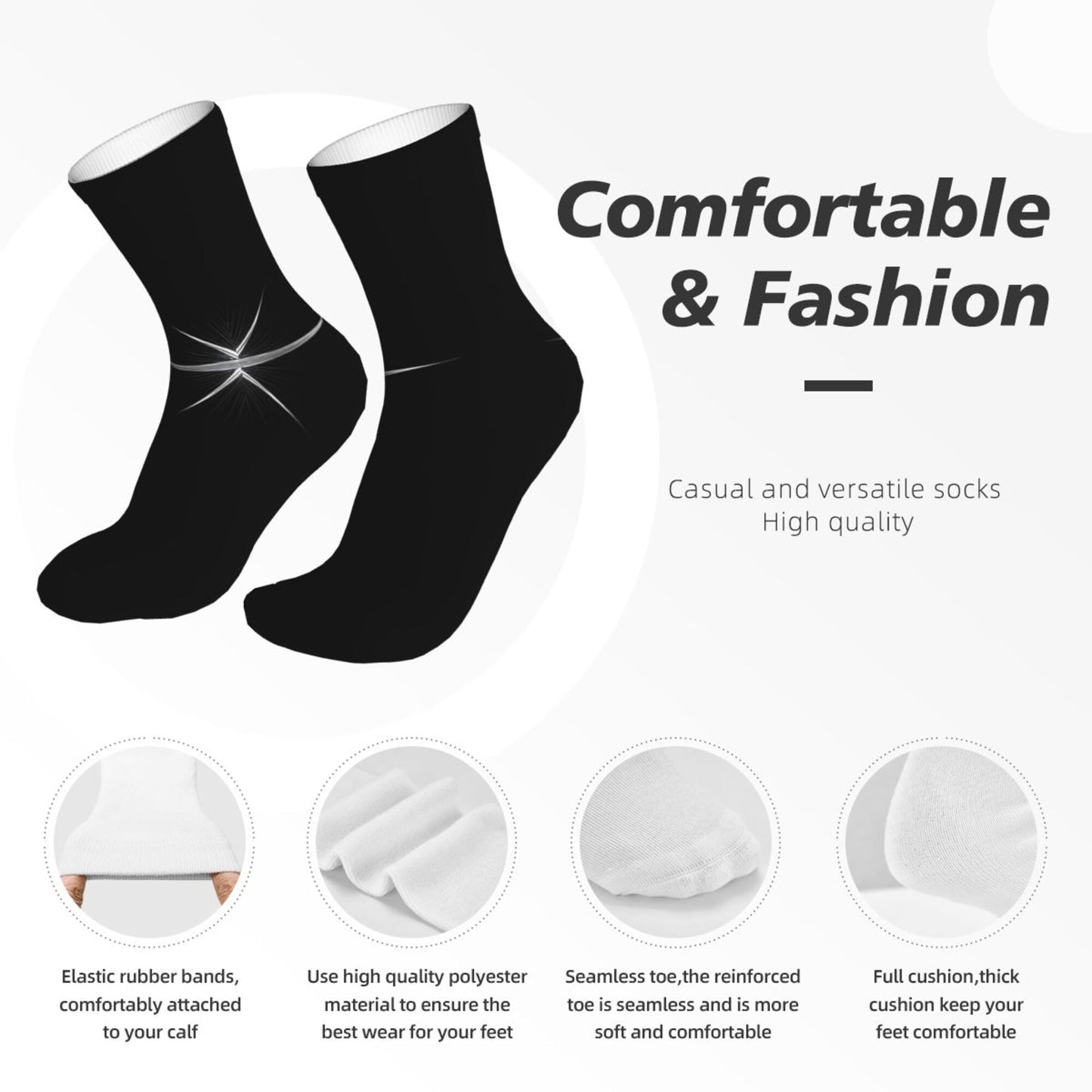 Thickened Fashion Warm Socks 12-Inch Long Tube Winter Thermal Breathable Socks for Men and Women