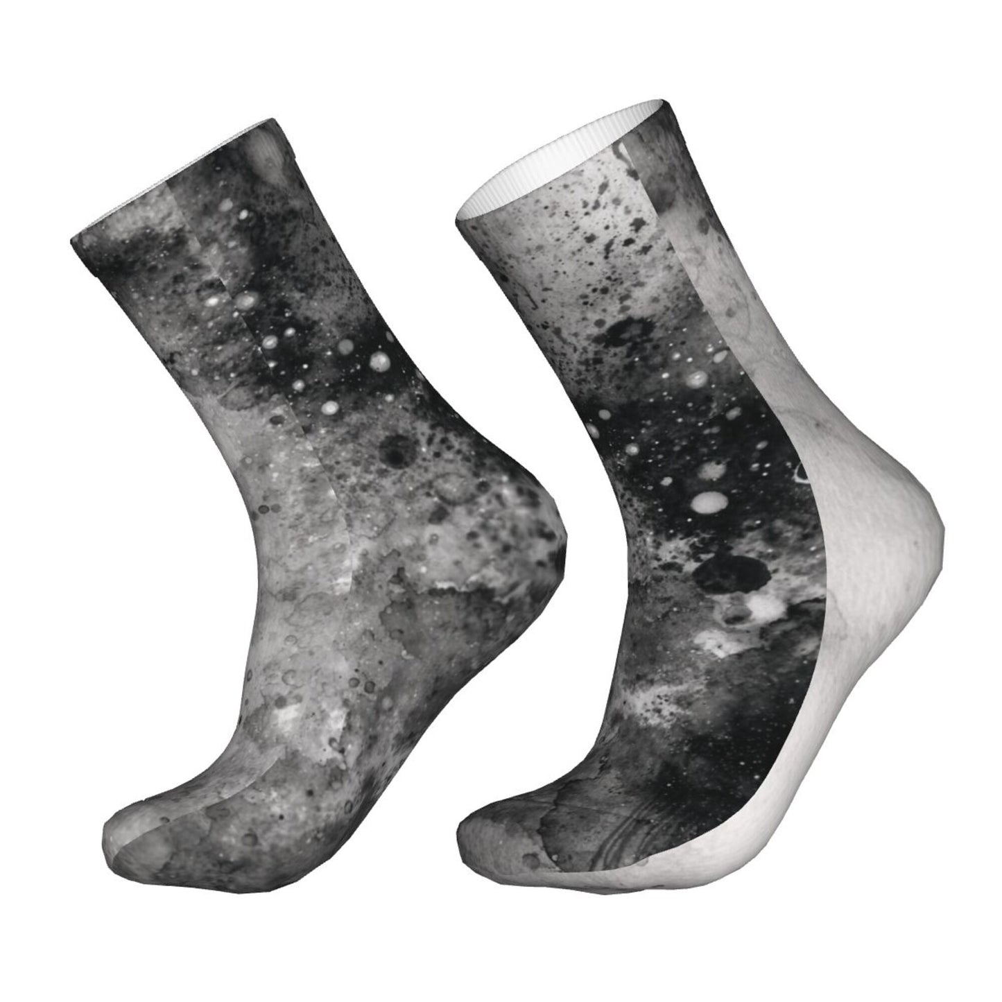Black & White Abstract Art Pattern Thickened Warm Socks 12-Inch Long Tube Fashion Thermal Socks