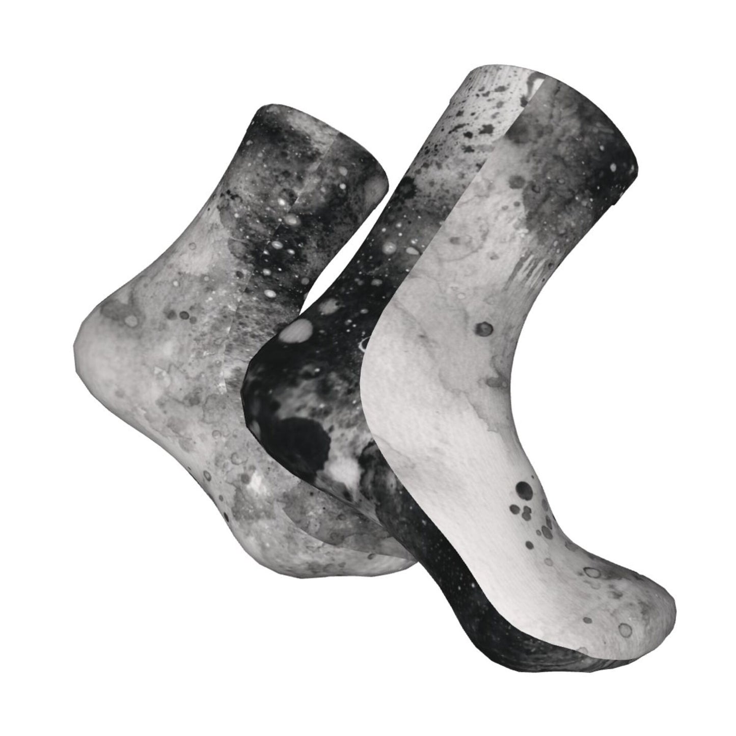 Black & White Abstract Art Pattern Thickened Warm Socks 12-Inch Long Tube Fashion Thermal Socks