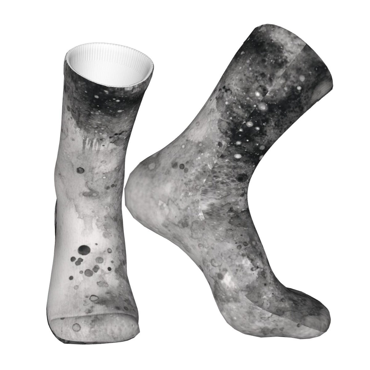 Black & White Abstract Art Pattern Thickened Warm Socks 12-Inch Long Tube Fashion Thermal Socks