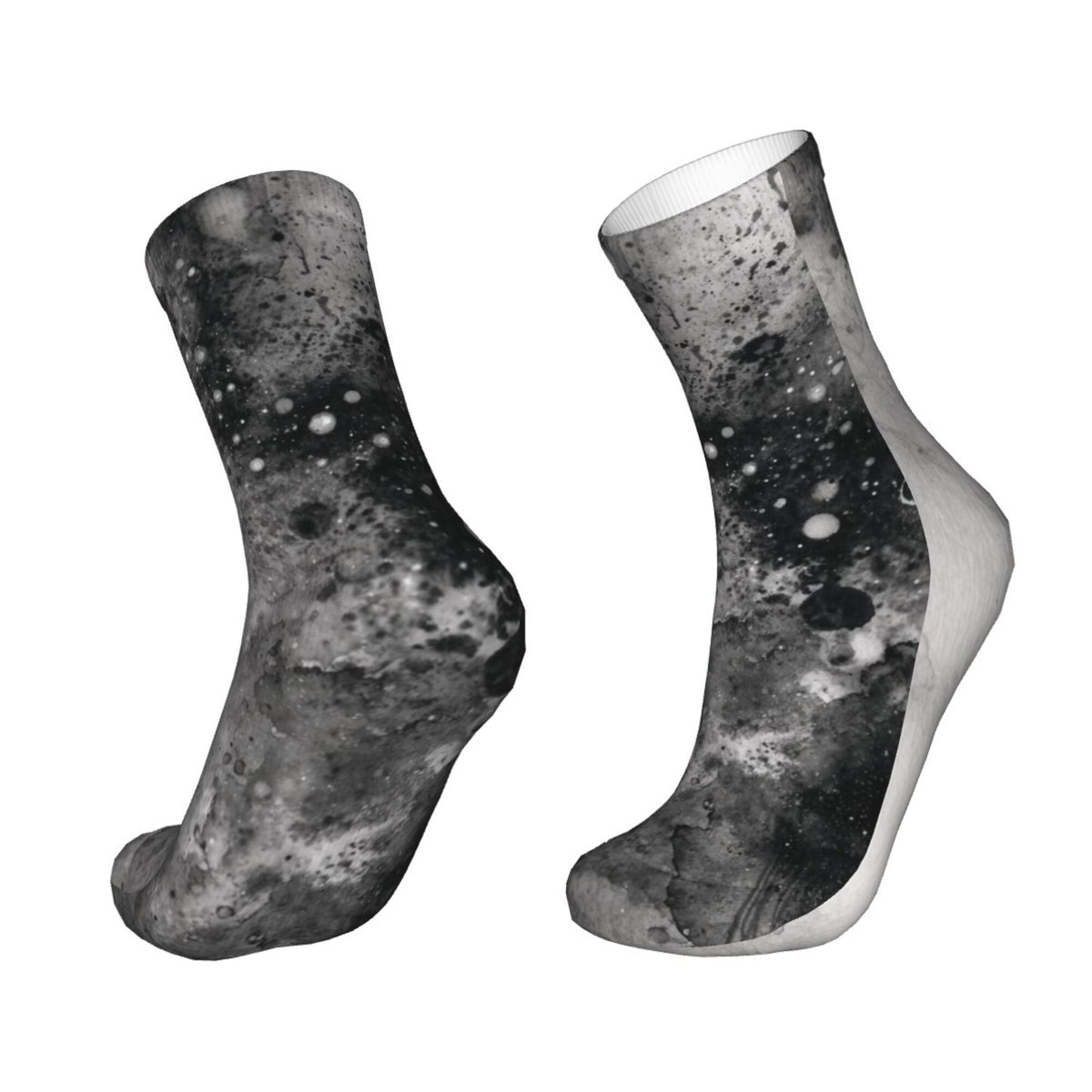 Black & White Abstract Art Pattern Thickened Warm Socks 12-Inch Long Tube Fashion Thermal Socks