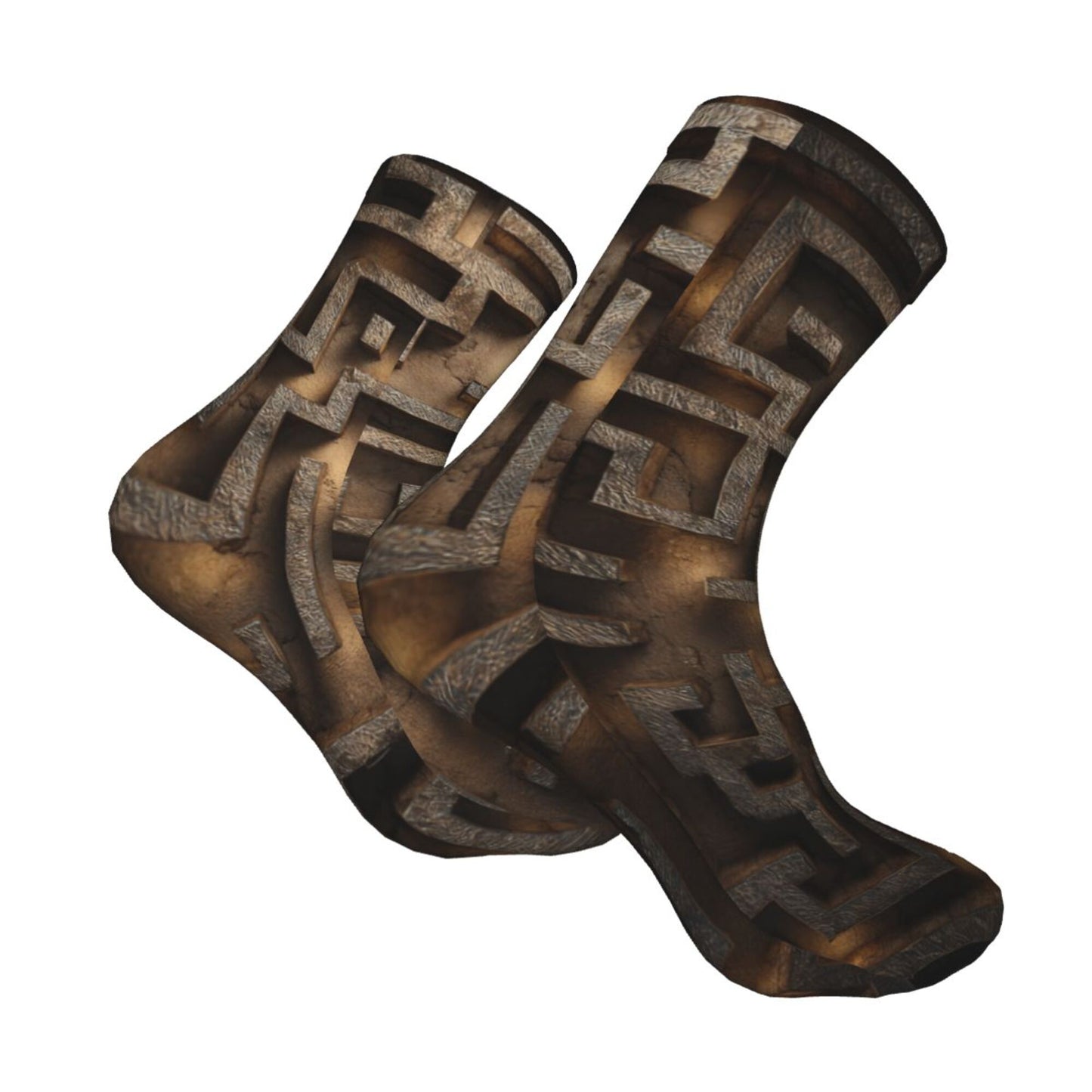 Maze 3D Pattern Thickened Warm Socks 12-Inch Long Tube Artistic Fashion Socks