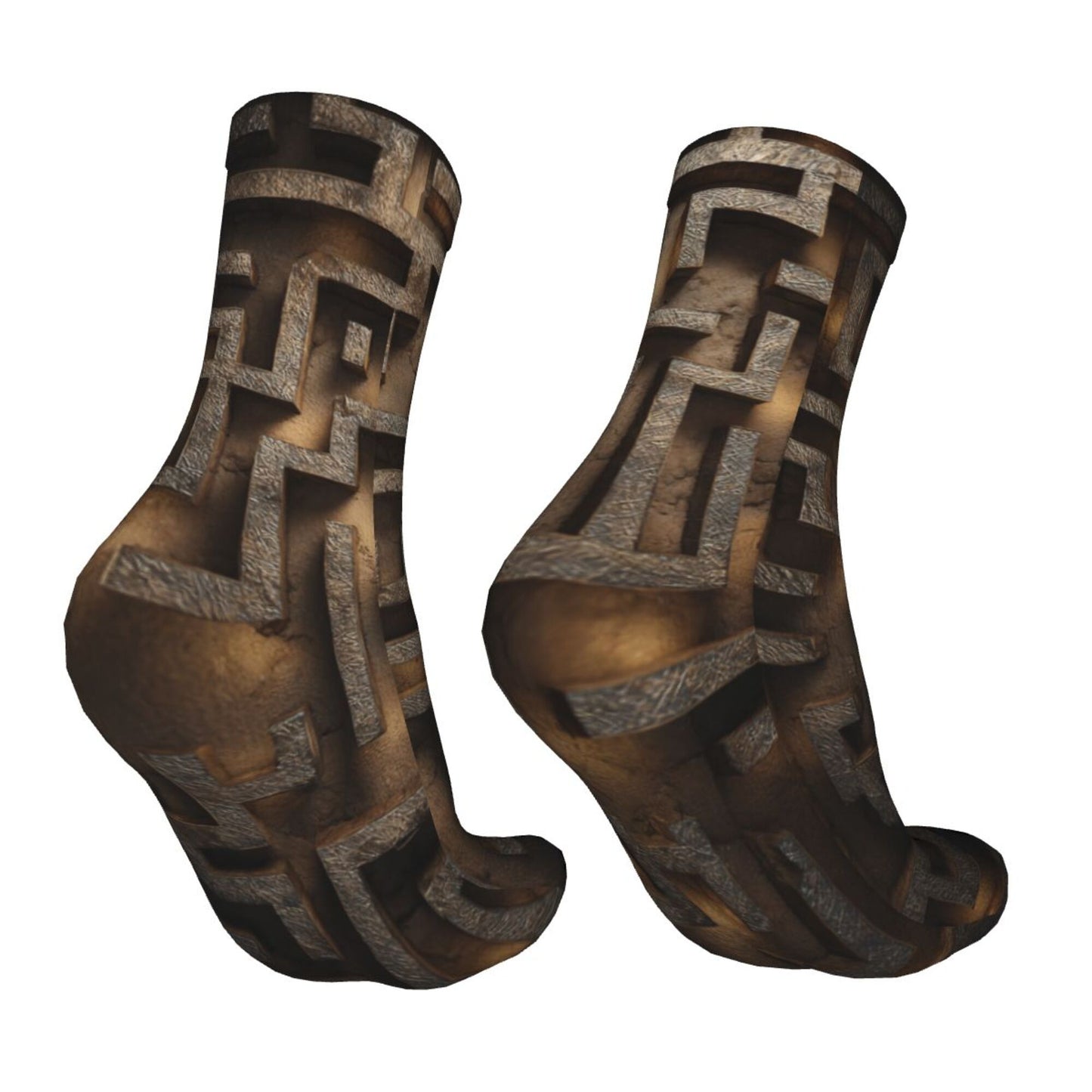 Maze 3D Pattern Thickened Warm Socks 12-Inch Long Tube Artistic Fashion Socks