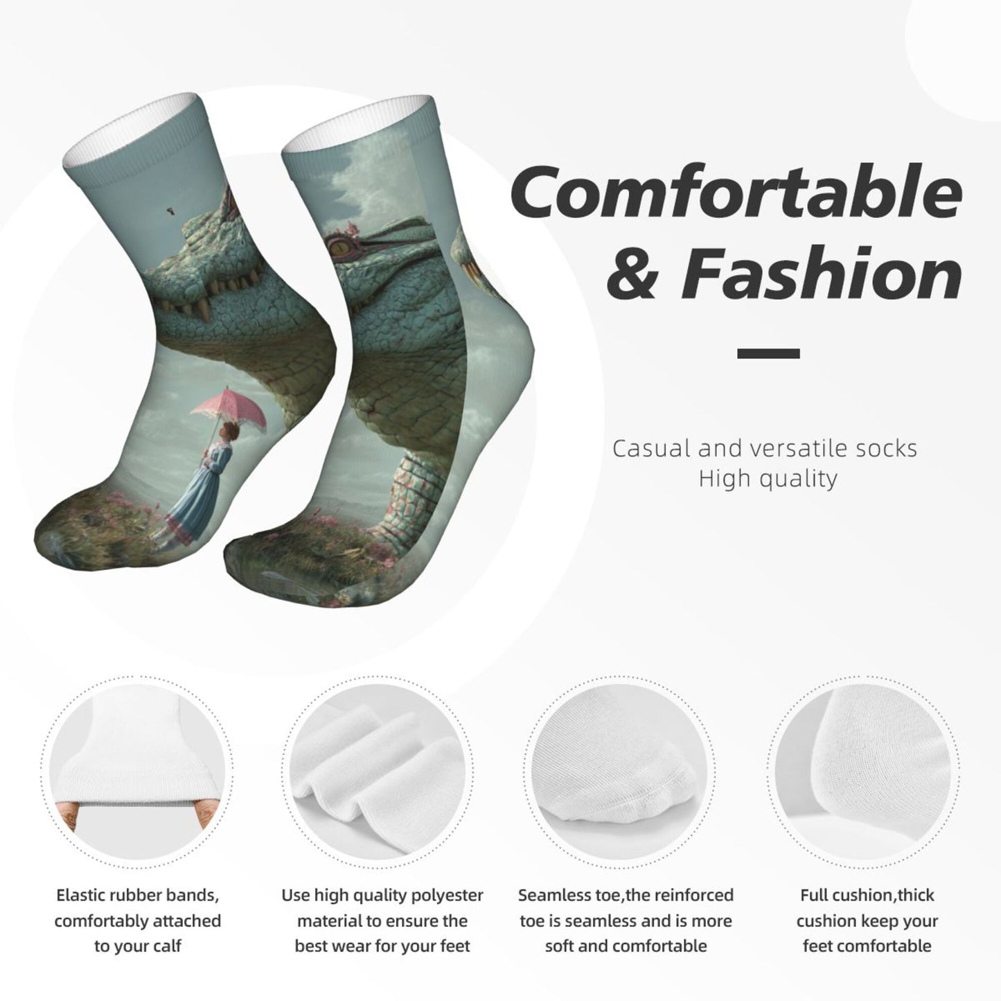 Thickened Fashion Warm Socks – 12 Inch Long Tube Socks with Unique Pattern Design for Men and Women