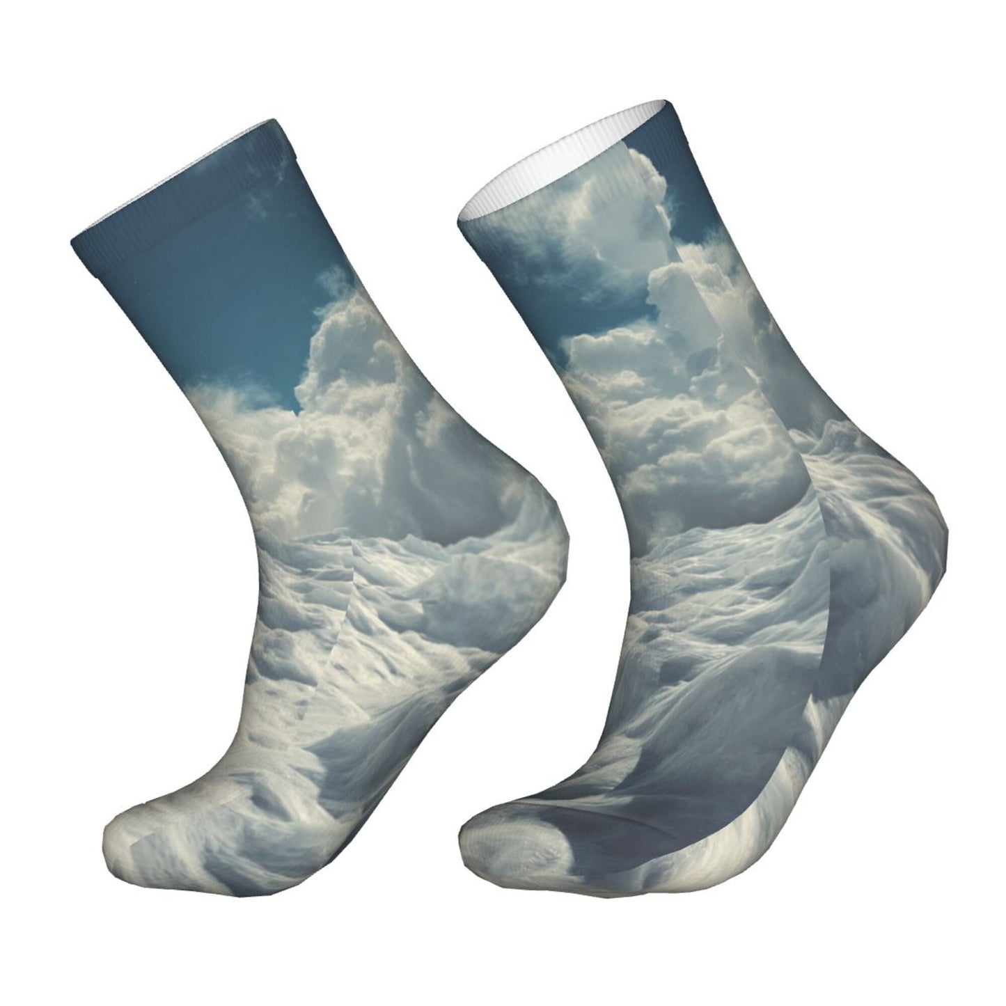 Thickened Fashion Warm Socks – 12 Inch Long Tube Socks with Cloud Sky Pattern for Men and Women