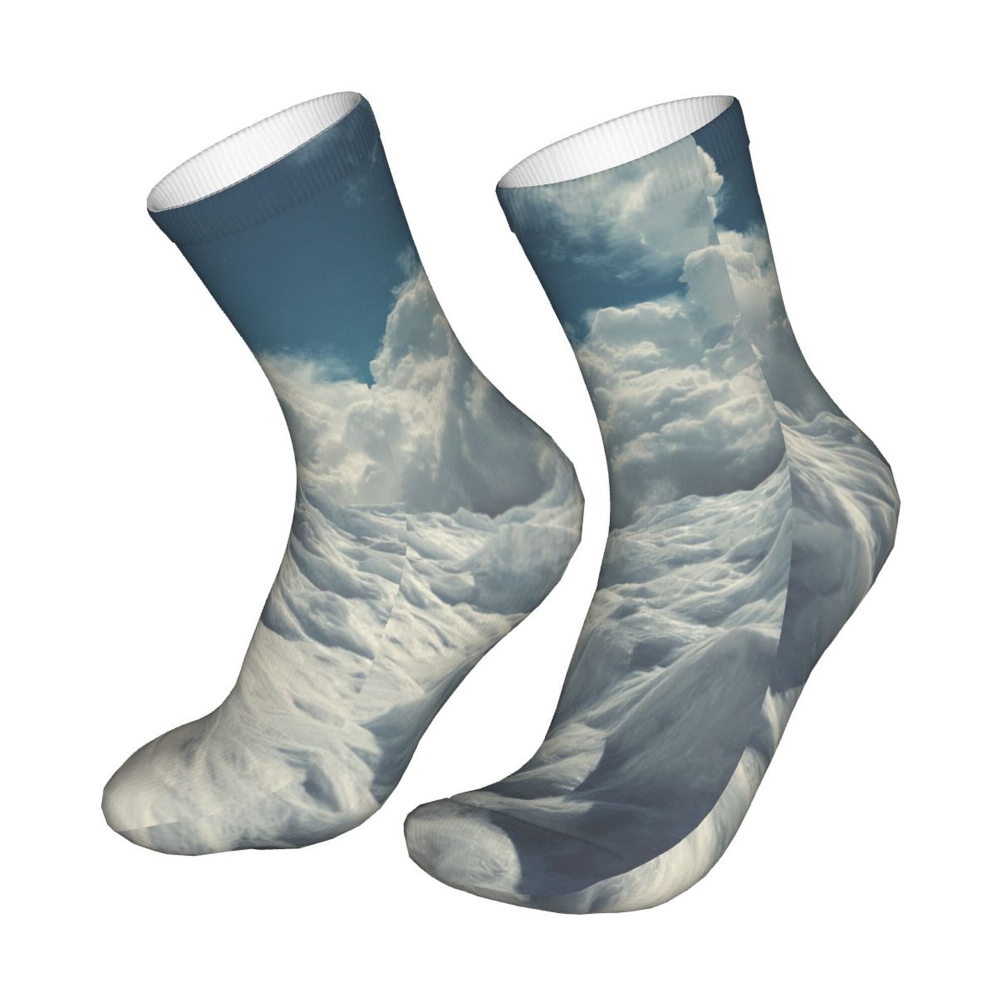 Thickened Fashion Warm Socks – 12 Inch Long Tube Socks with Cloud Sky Pattern for Men and Women
