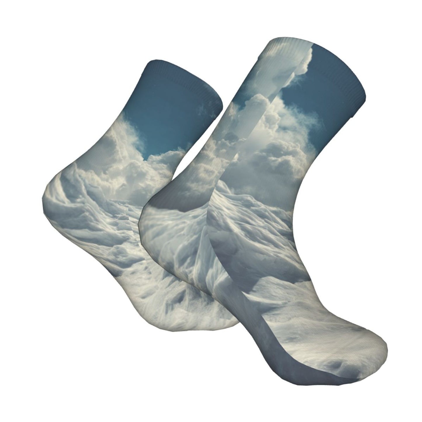 Thickened Fashion Warm Socks – 12 Inch Long Tube Socks with Cloud Sky Pattern for Men and Women