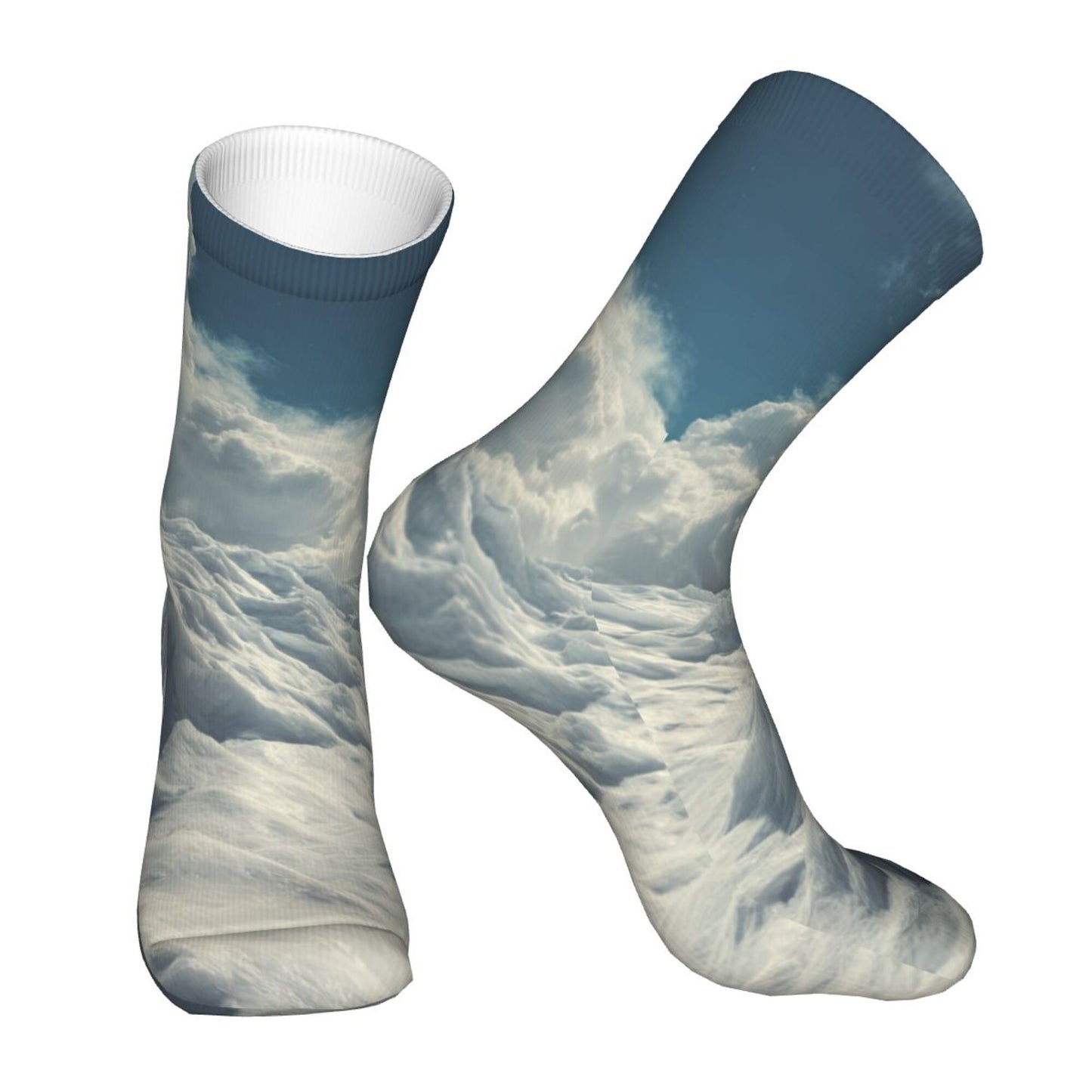 Thickened Fashion Warm Socks – 12 Inch Long Tube Socks with Cloud Sky Pattern for Men and Women