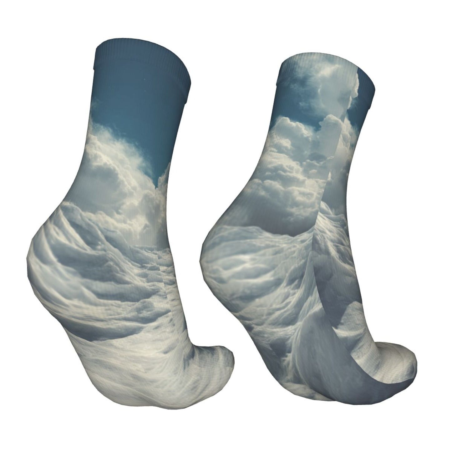 Thickened Fashion Warm Socks – 12 Inch Long Tube Socks with Cloud Sky Pattern for Men and Women