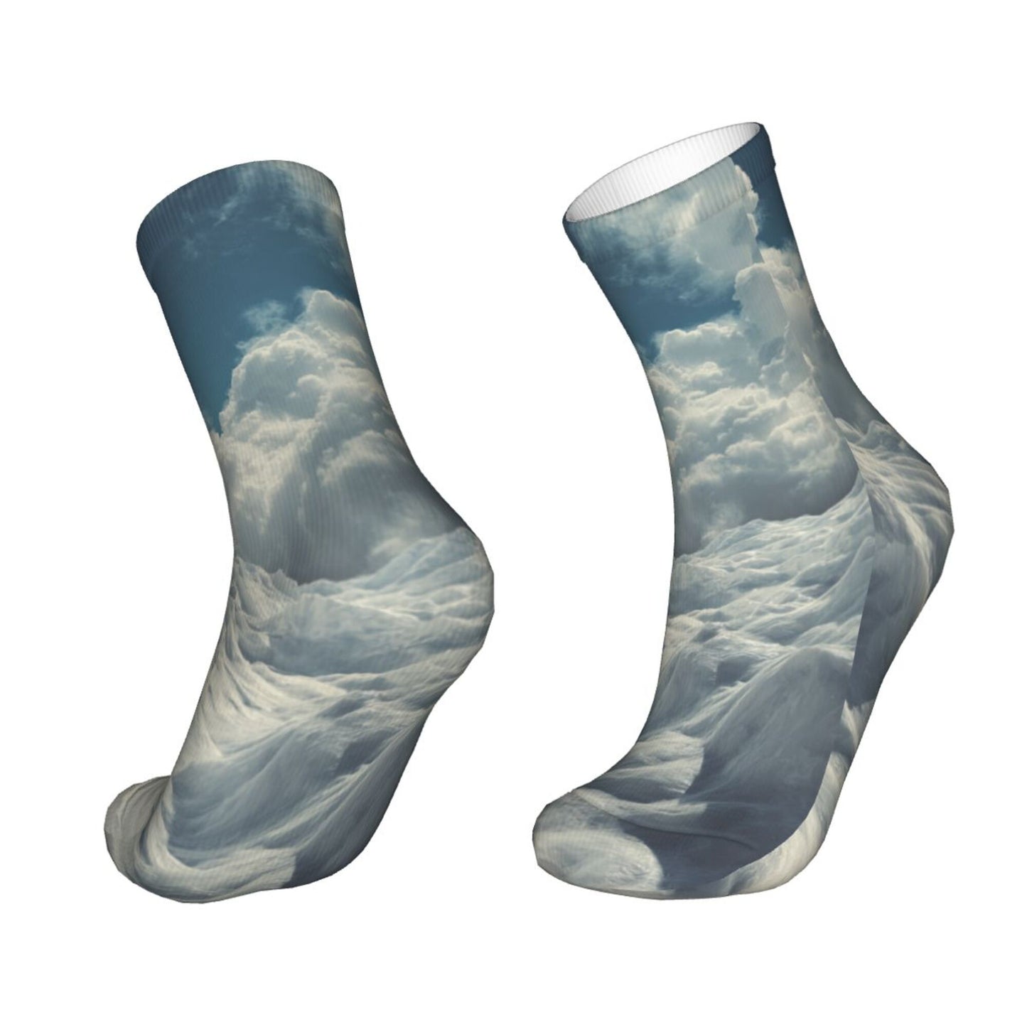 Thickened Fashion Warm Socks – 12 Inch Long Tube Socks with Cloud Sky Pattern for Men and Women