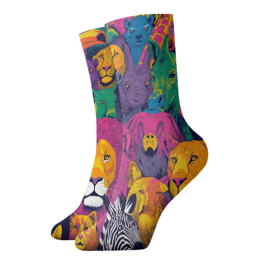 Thickened Fashion Warm Socks – 12 Inch Long Tube Socks with Colorful Animal Print for Men and Women