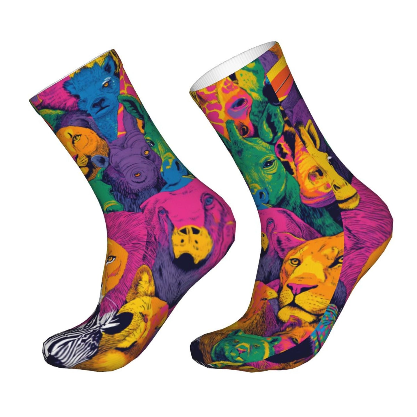 Thickened Fashion Warm Socks – 12 Inch Long Tube Socks with Colorful Animal Print for Men and Women