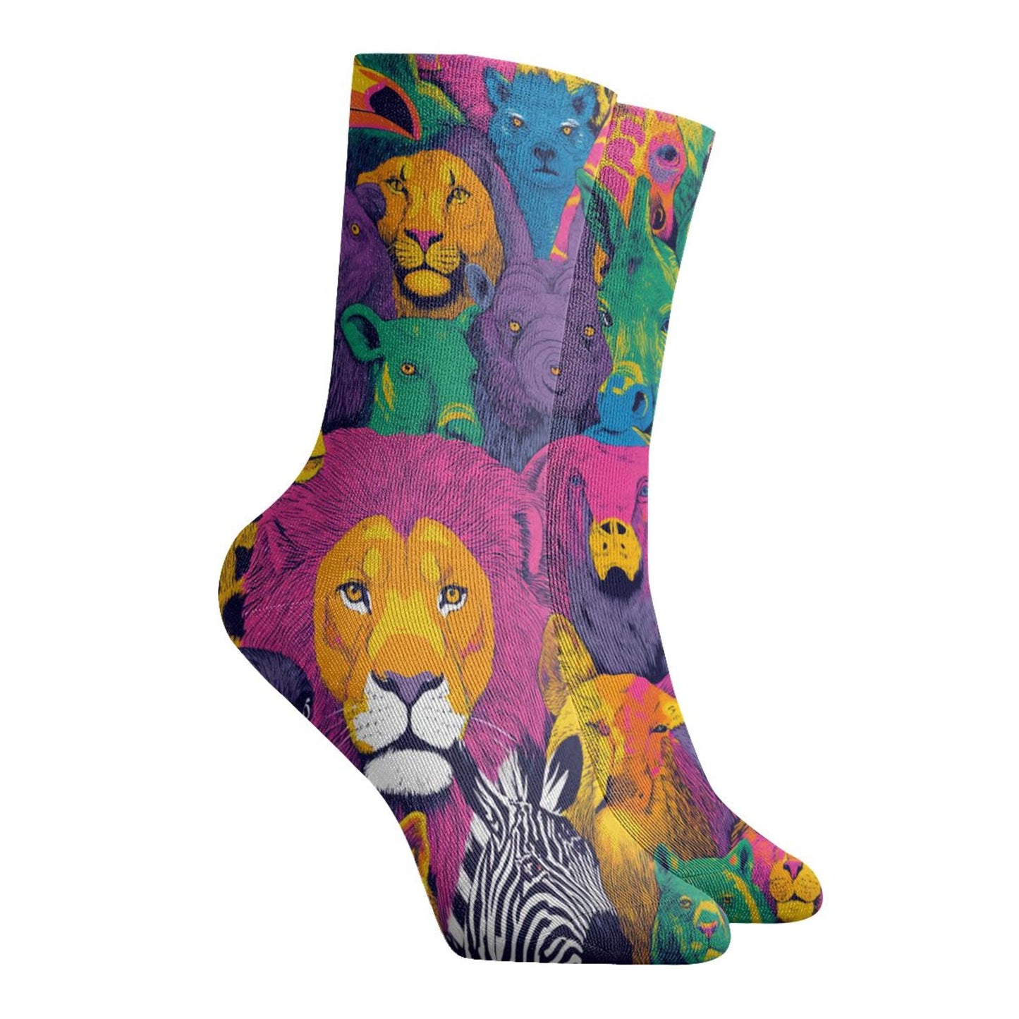 Thickened Fashion Warm Socks – 12 Inch Long Tube Socks with Colorful Animal Print for Men and Women