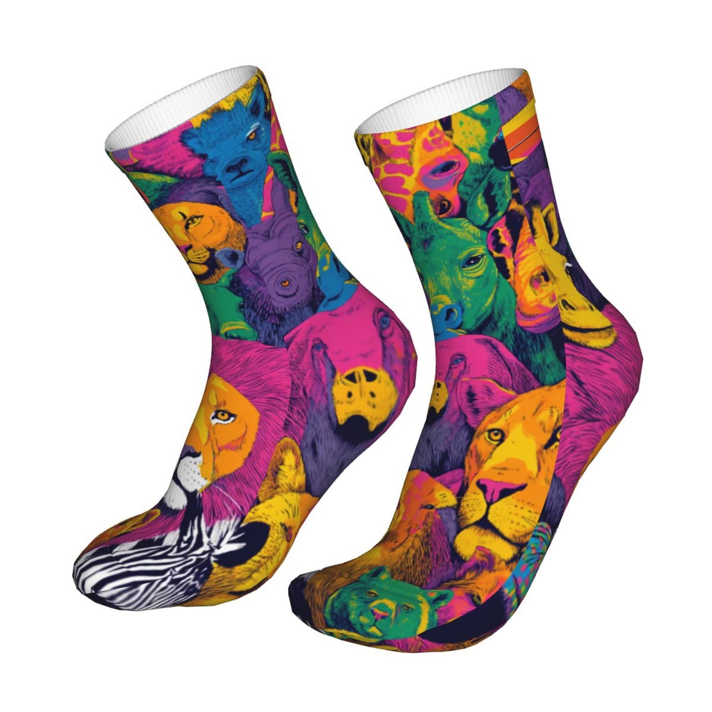 Thickened Fashion Warm Socks – 12 Inch Long Tube Socks with Colorful Animal Print for Men and Women