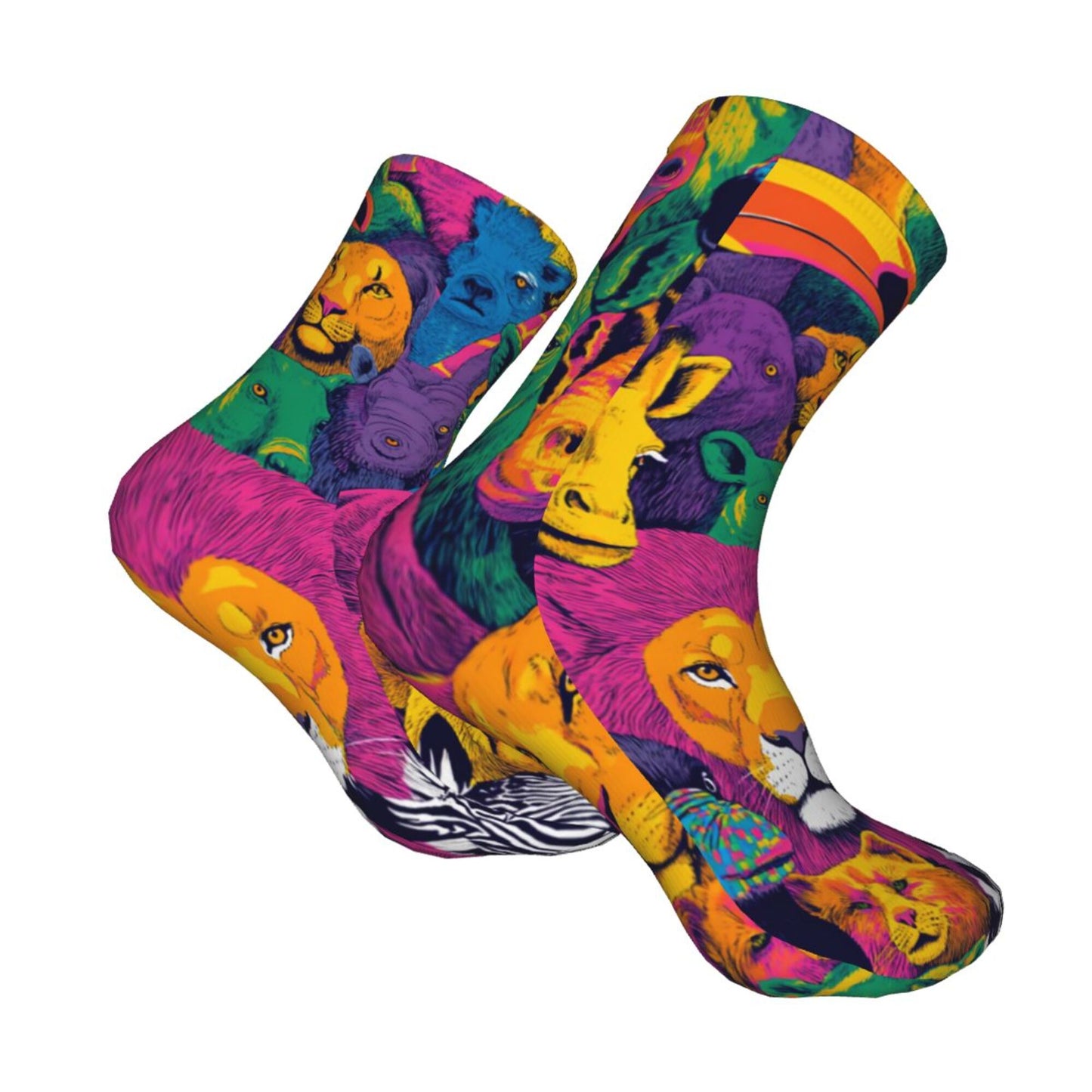 Thickened Fashion Warm Socks – 12 Inch Long Tube Socks with Colorful Animal Print for Men and Women