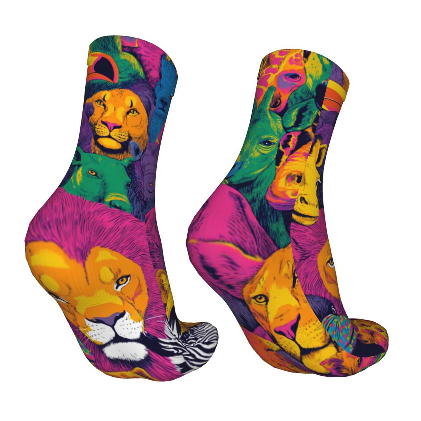 Thickened Fashion Warm Socks – 12 Inch Long Tube Socks with Colorful Animal Print for Men and Women