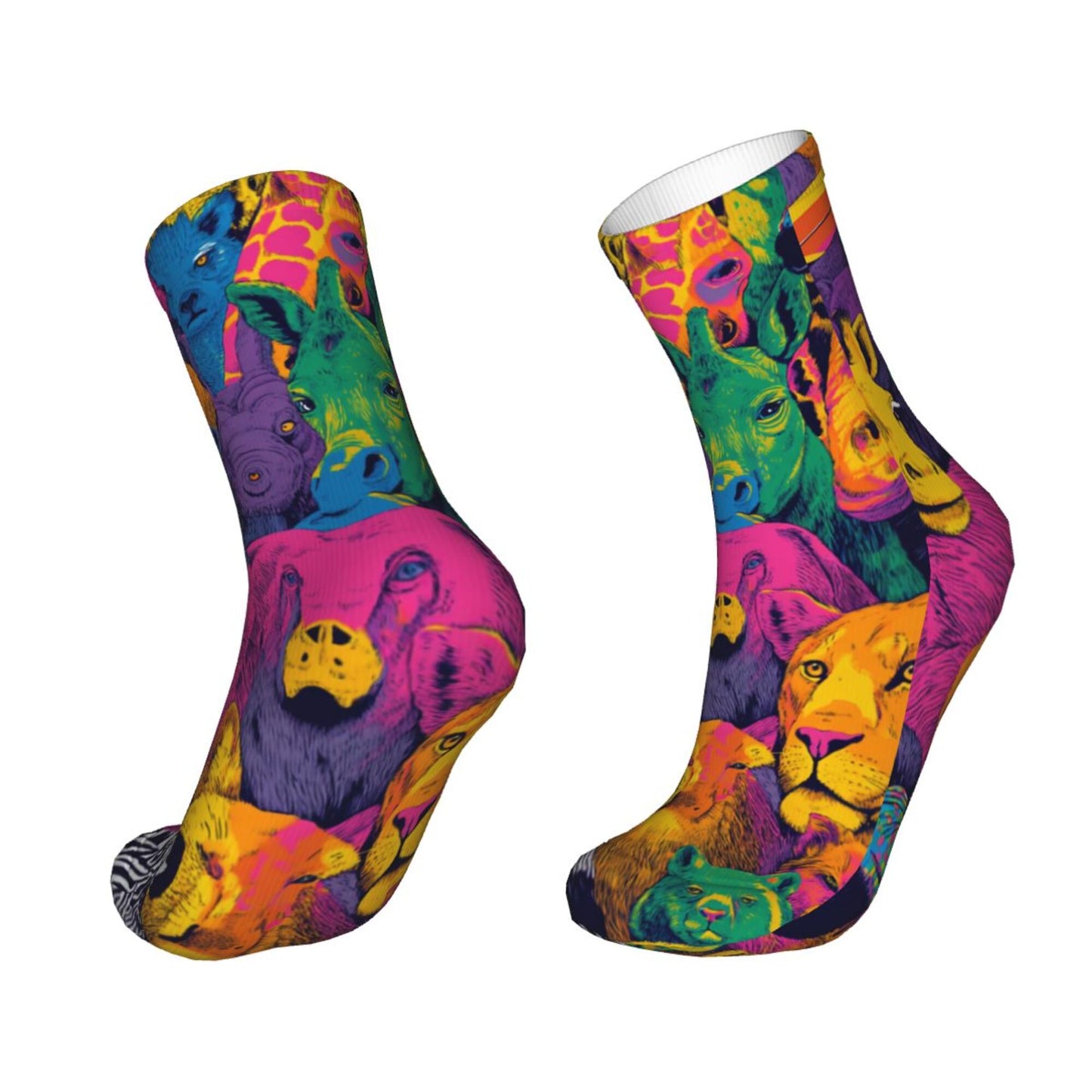 Thickened Fashion Warm Socks – 12 Inch Long Tube Socks with Colorful Animal Print for Men and Women