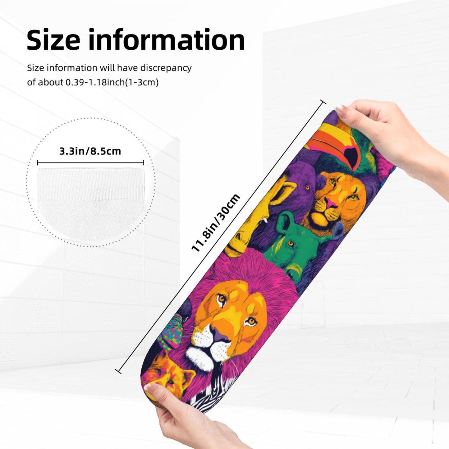Thickened Fashion Warm Socks – 12 Inch Long Tube Socks with Colorful Animal Print for Men and Women