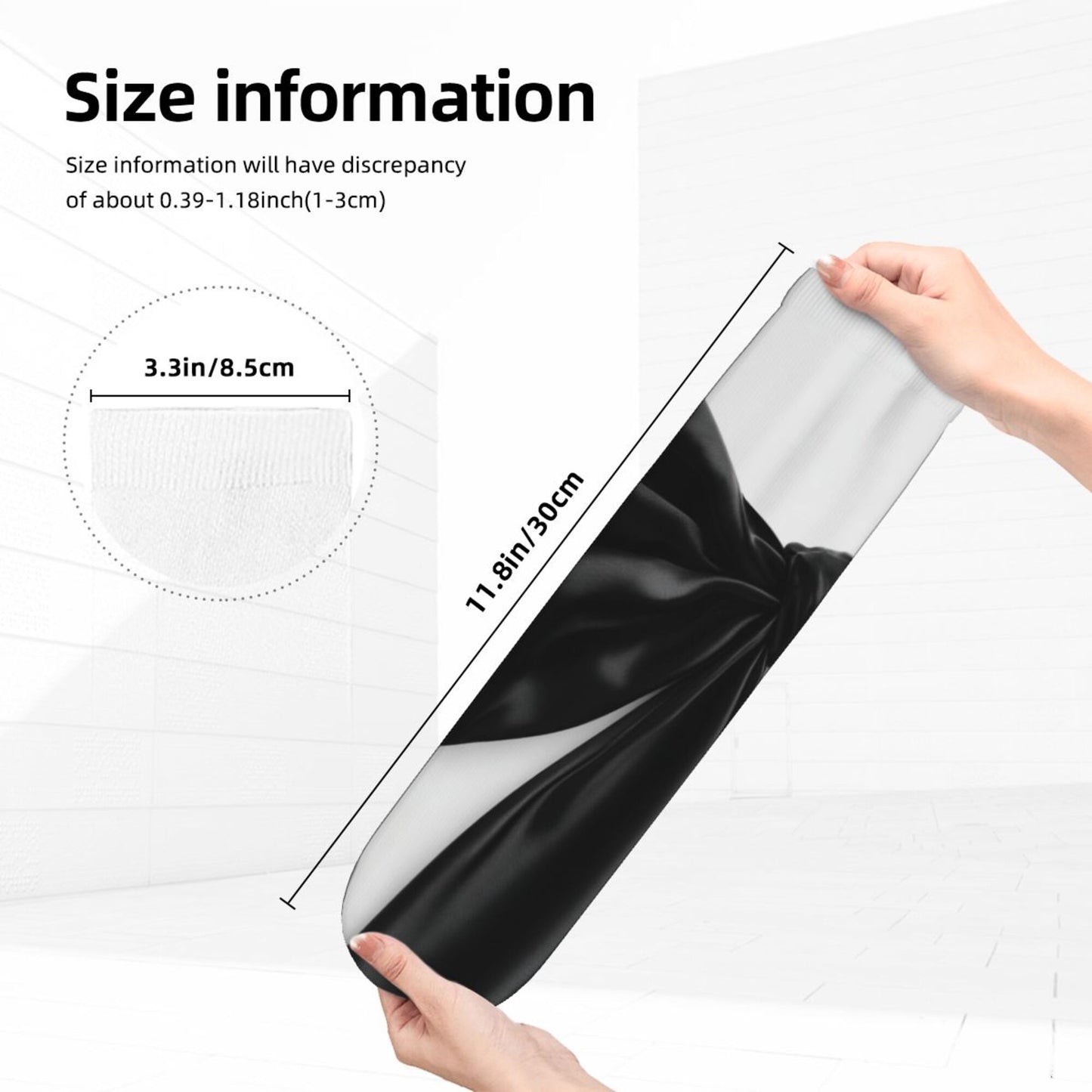 Thickened Fashion Warm Socks – 12 Inch Long Tube Black and White Minimalist Design, Cozy Winter Socks for Men and Women