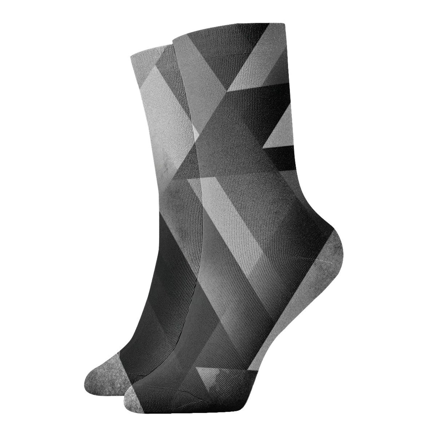 Black & White Geometric Abstract Thickened Warm Socks 12-Inch Long Tube Fashion Socks
