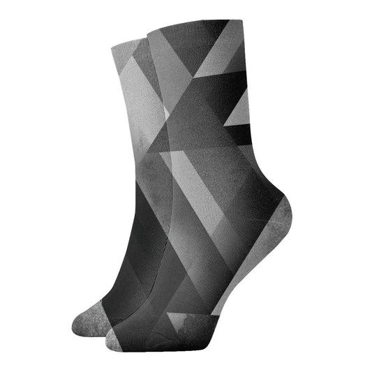 Black & White Geometric Abstract Thickened Warm Socks 12-Inch Long Tube Fashion Socks