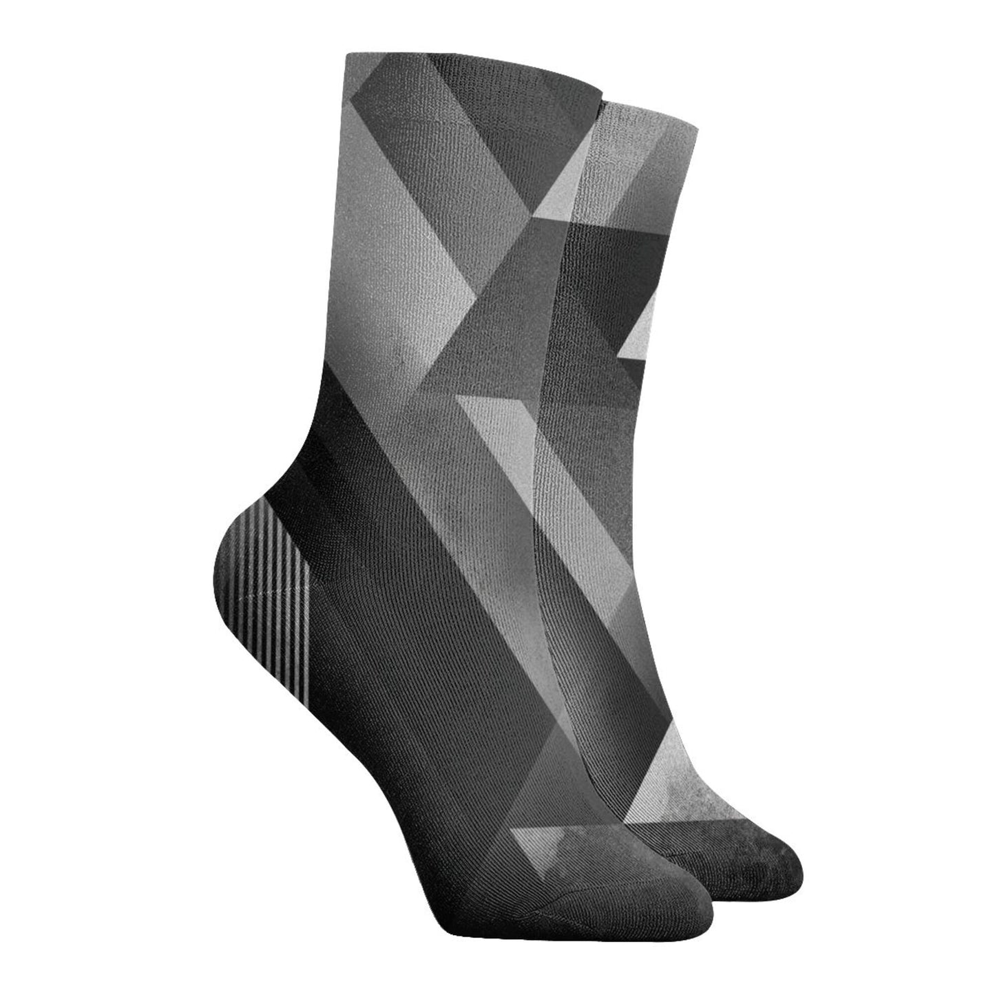 Black & White Geometric Abstract Thickened Warm Socks 12-Inch Long Tube Fashion Socks