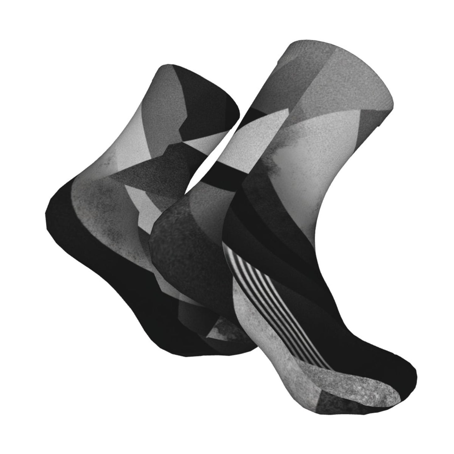 Black & White Geometric Abstract Thickened Warm Socks 12-Inch Long Tube Fashion Socks