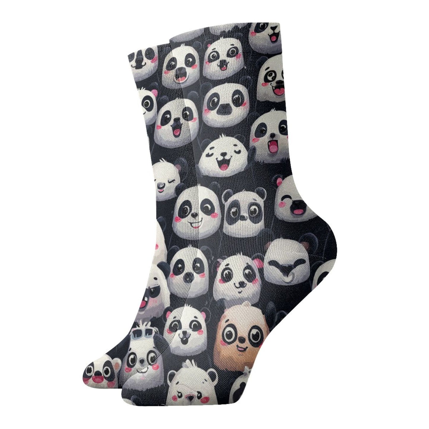 Cartoon Panda Expression Thickened Warm Socks 12-Inch Long Tube Cute Fashion Socks