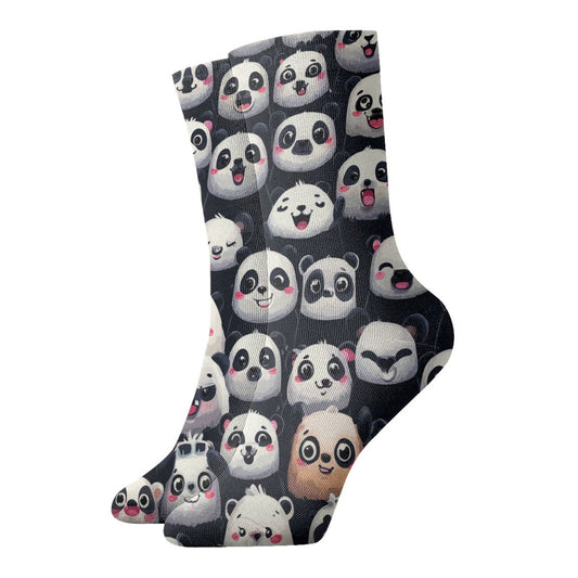 Cartoon Panda Expression Thickened Warm Socks 12-Inch Long Tube Cute Fashion Socks