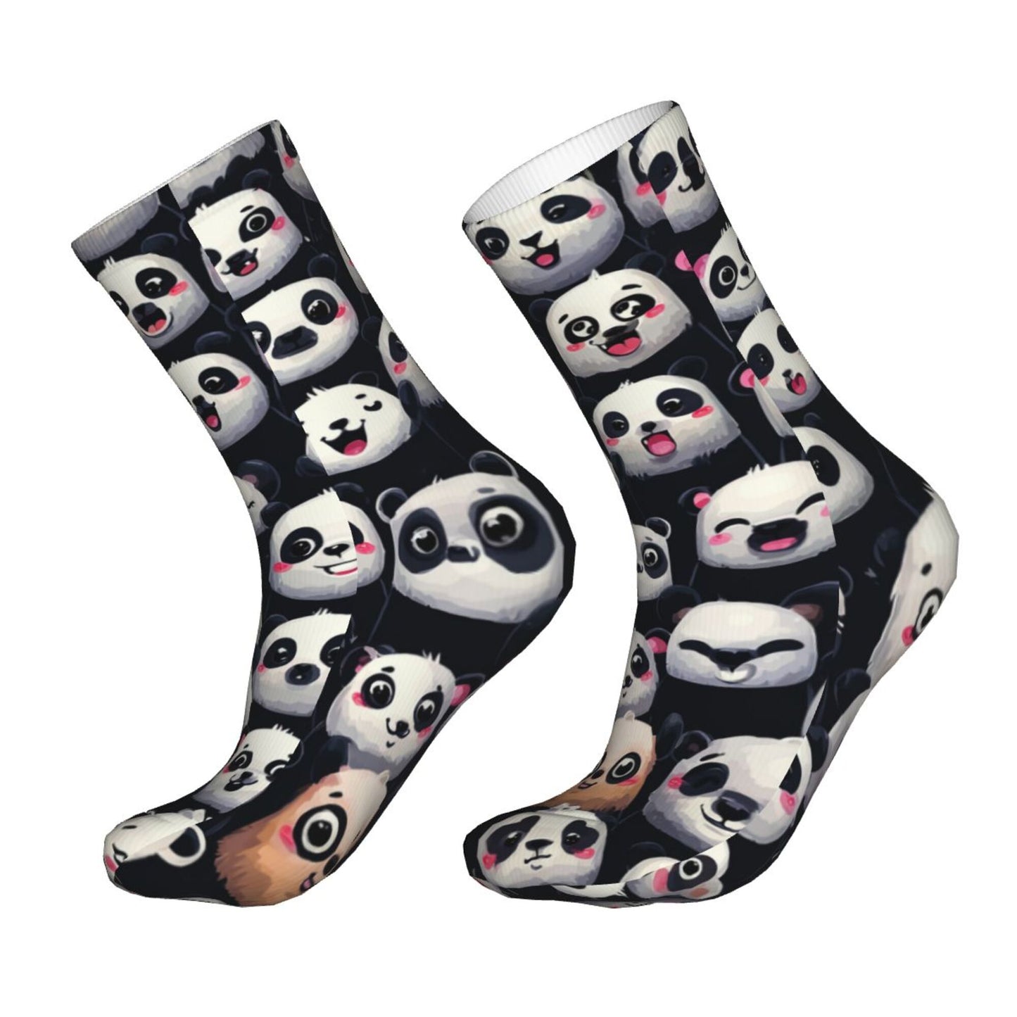 Cartoon Panda Expression Thickened Warm Socks 12-Inch Long Tube Cute Fashion Socks