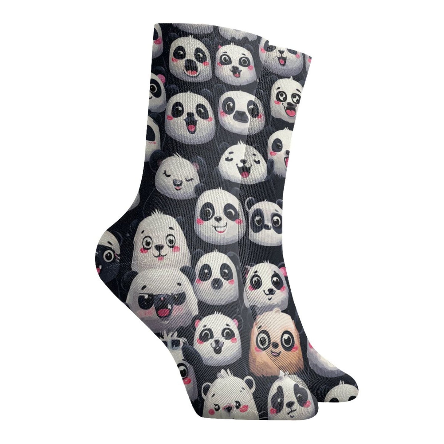 Cartoon Panda Expression Thickened Warm Socks 12-Inch Long Tube Cute Fashion Socks