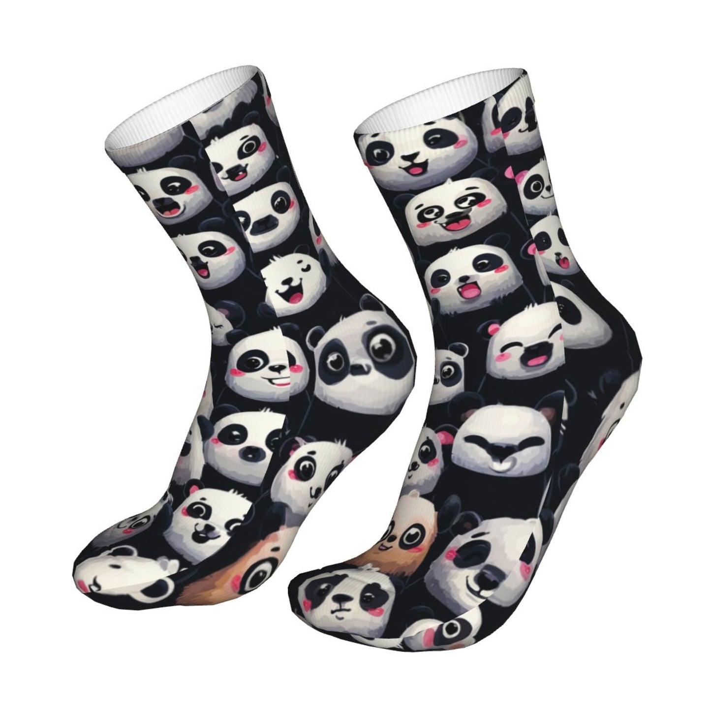Cartoon Panda Expression Thickened Warm Socks 12-Inch Long Tube Cute Fashion Socks