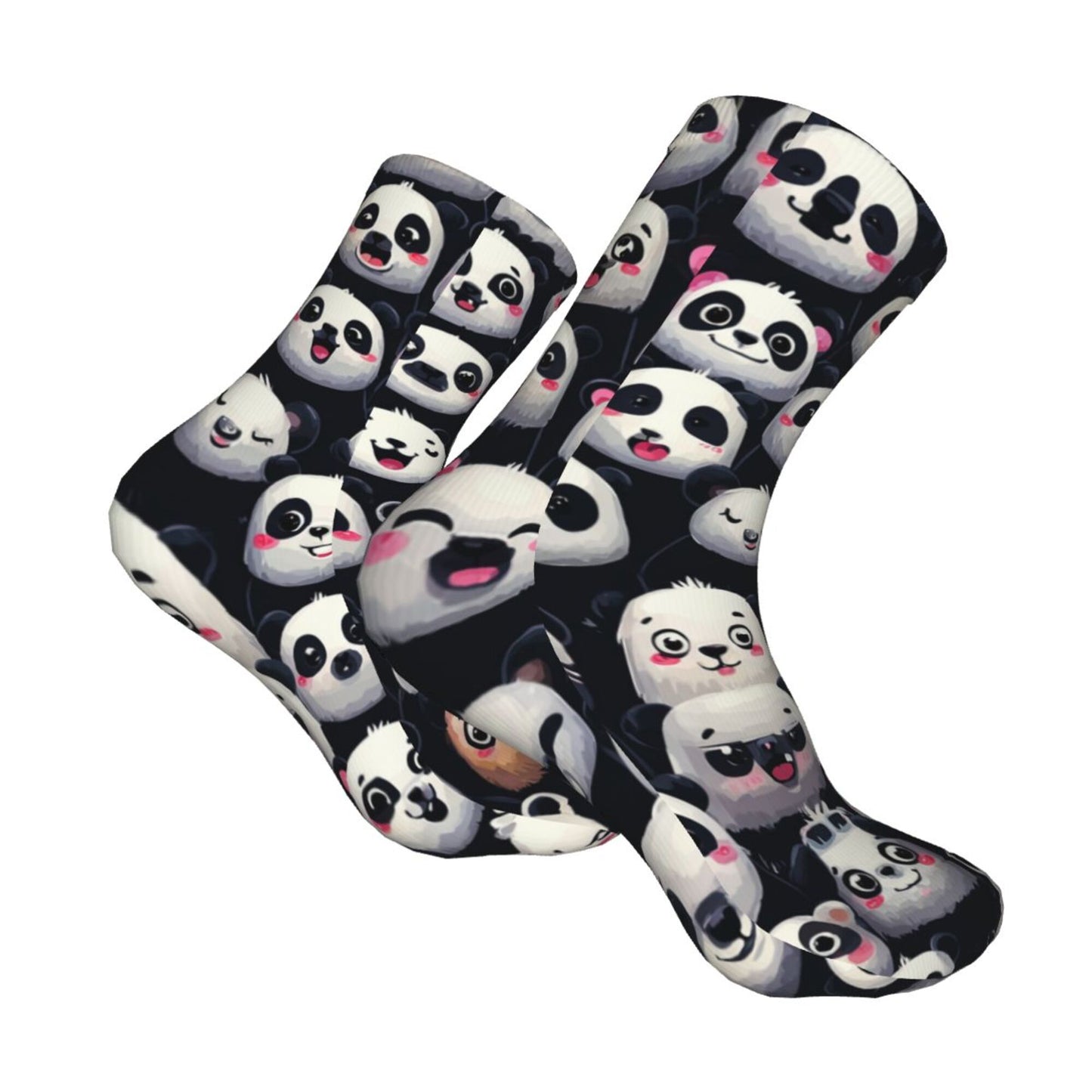 Cartoon Panda Expression Thickened Warm Socks 12-Inch Long Tube Cute Fashion Socks