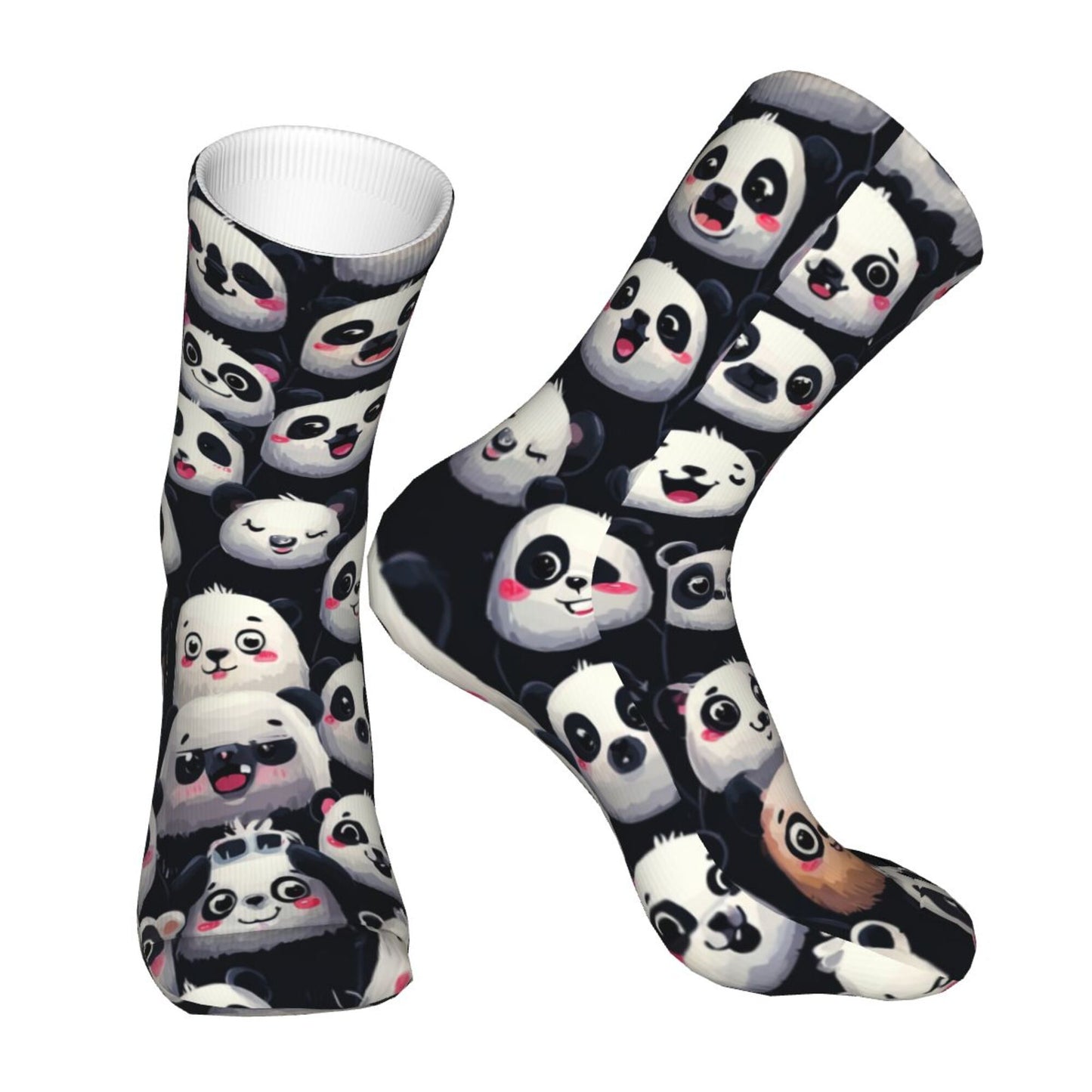 Cartoon Panda Expression Thickened Warm Socks 12-Inch Long Tube Cute Fashion Socks