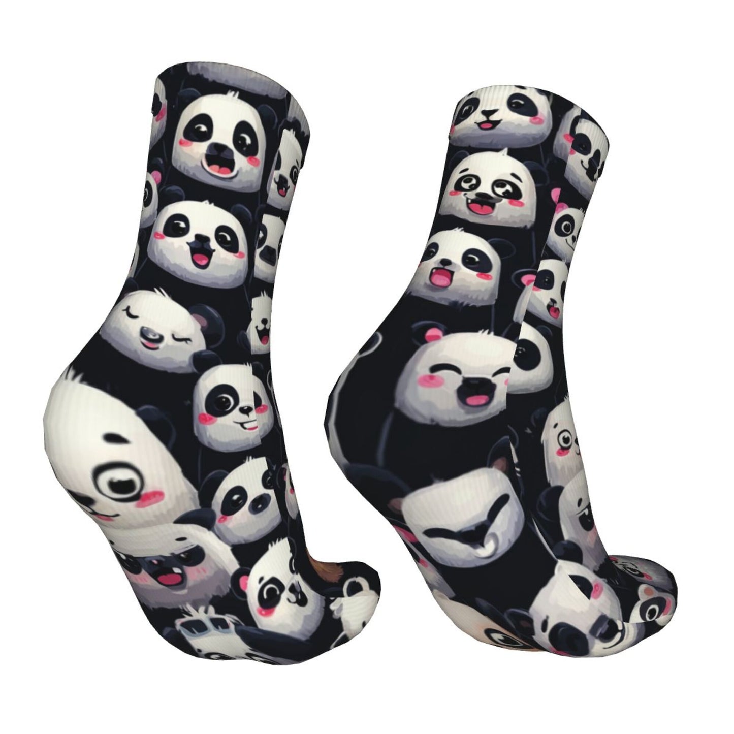 Cartoon Panda Expression Thickened Warm Socks 12-Inch Long Tube Cute Fashion Socks