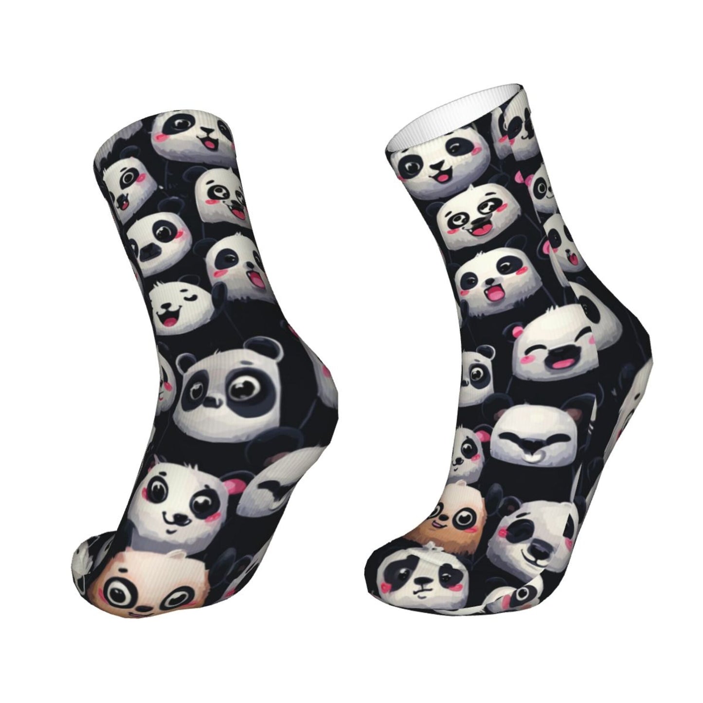 Cartoon Panda Expression Thickened Warm Socks 12-Inch Long Tube Cute Fashion Socks