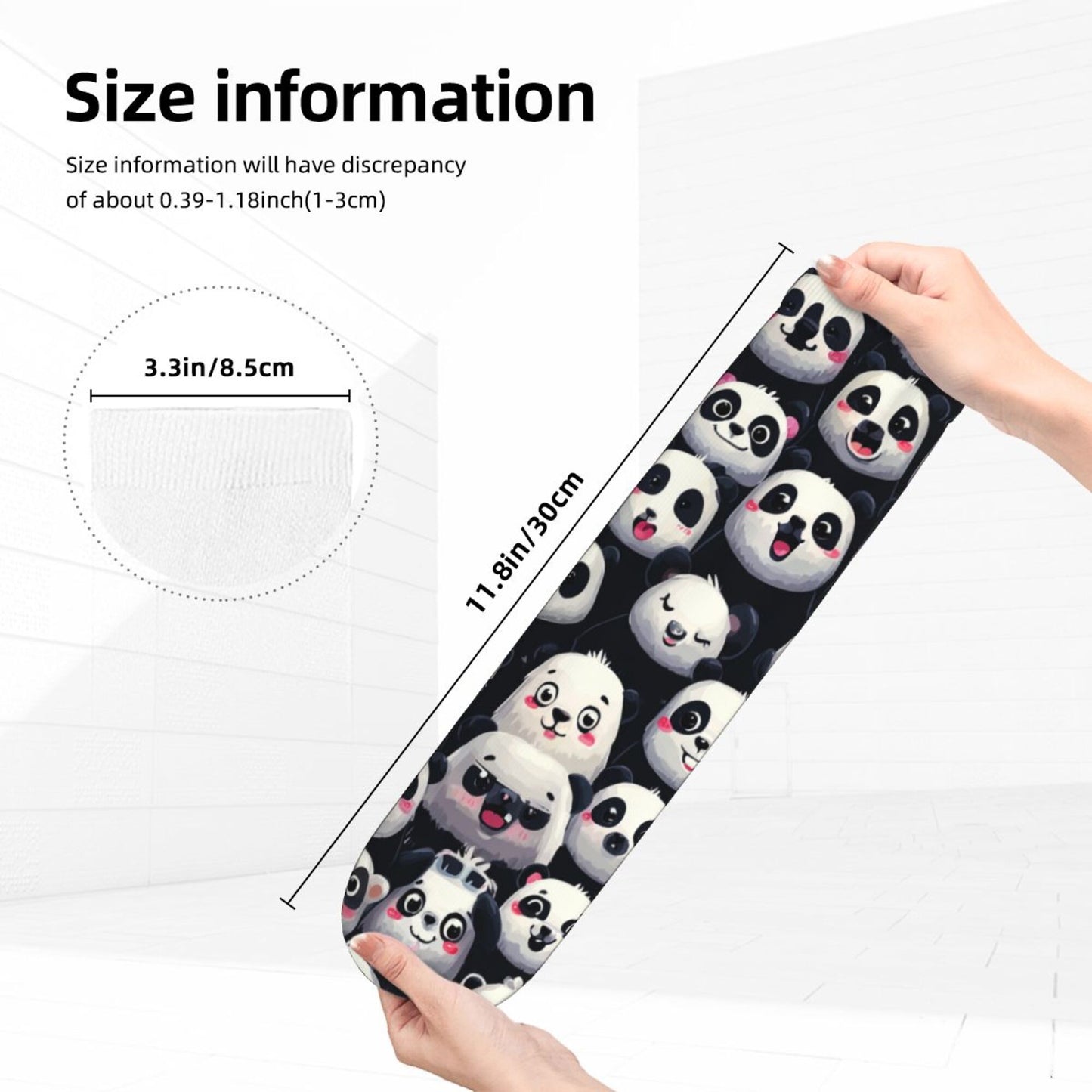 Cartoon Panda Expression Thickened Warm Socks 12-Inch Long Tube Cute Fashion Socks