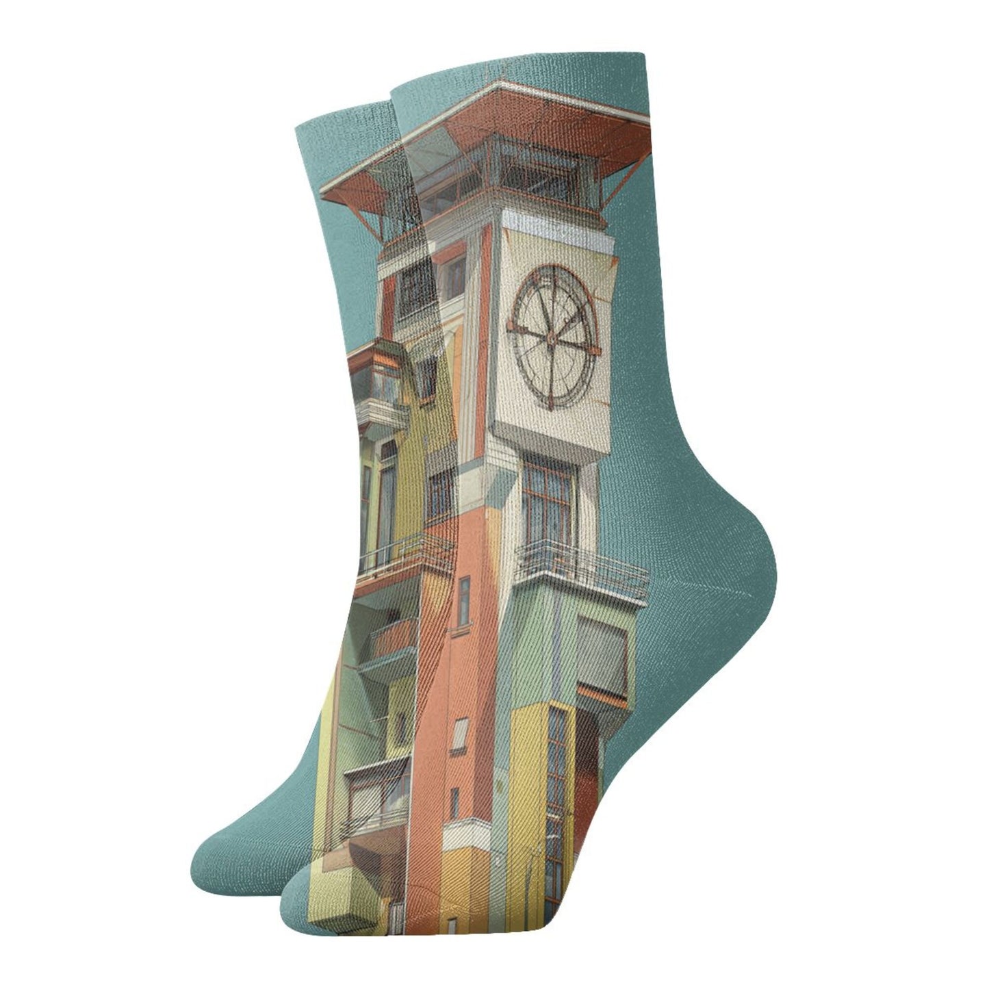 Architectural Design Thickened Warm Socks 12-Inch Long Tube Artistic Fashion Socks