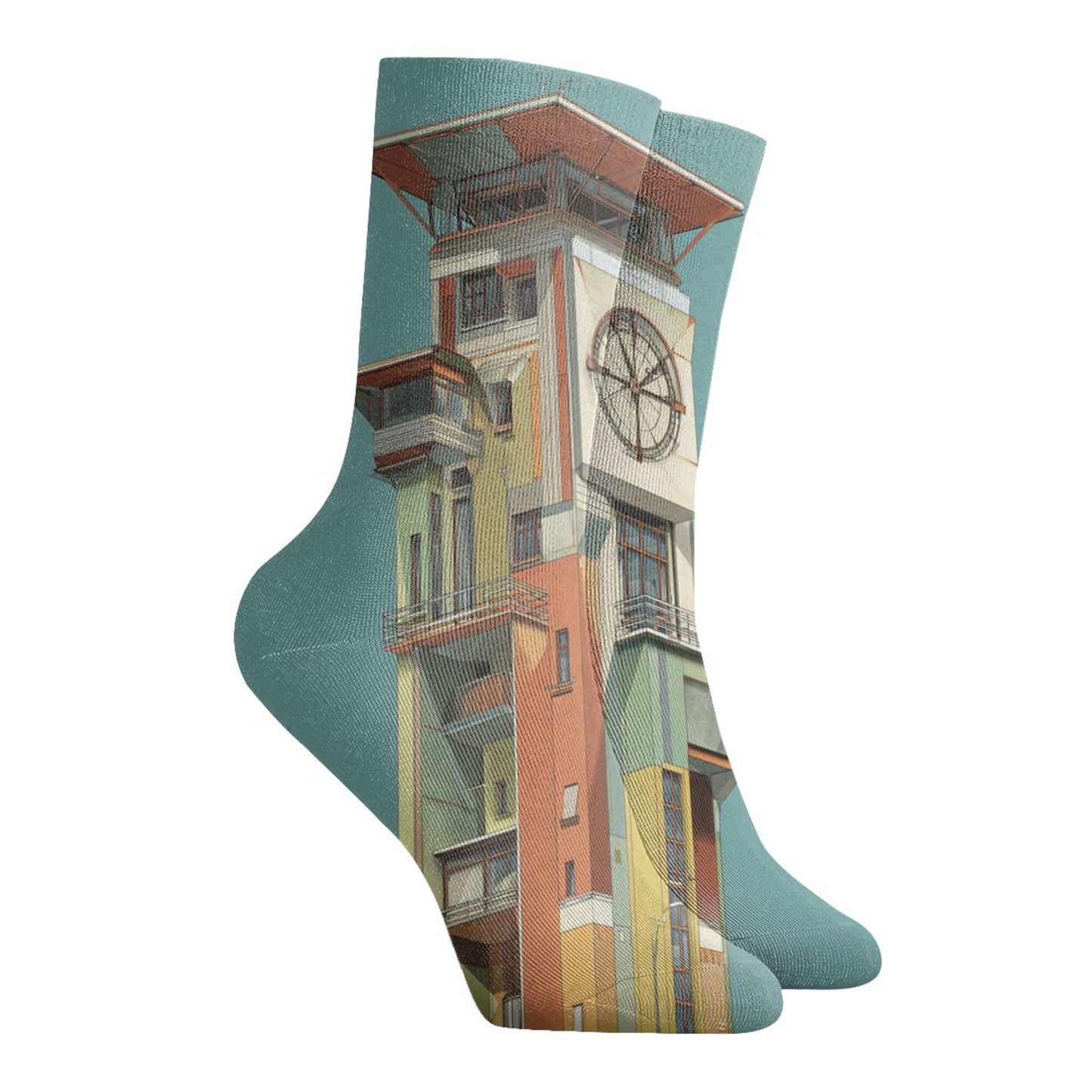 Architectural Design Thickened Warm Socks 12-Inch Long Tube Artistic Fashion Socks