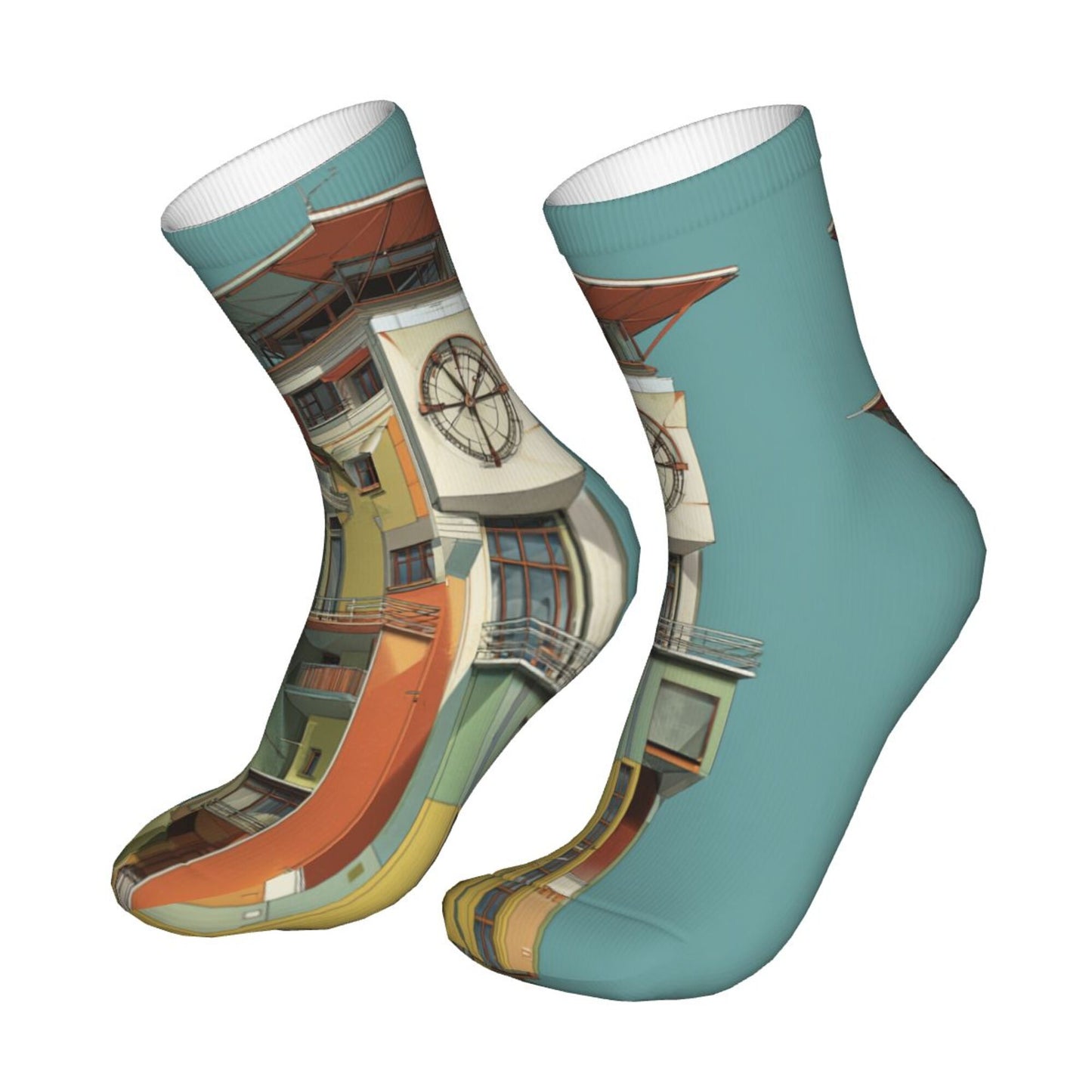 Architectural Design Thickened Warm Socks 12-Inch Long Tube Artistic Fashion Socks