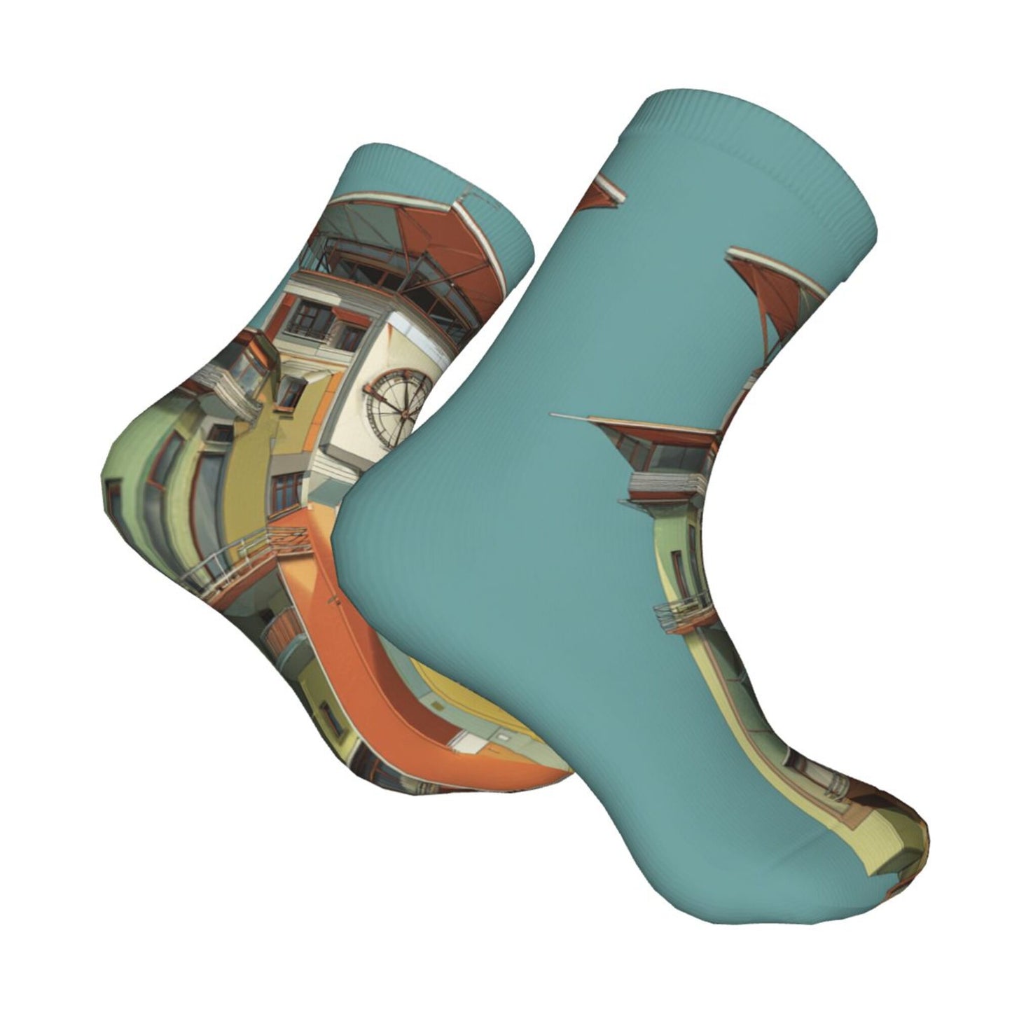 Architectural Design Thickened Warm Socks 12-Inch Long Tube Artistic Fashion Socks