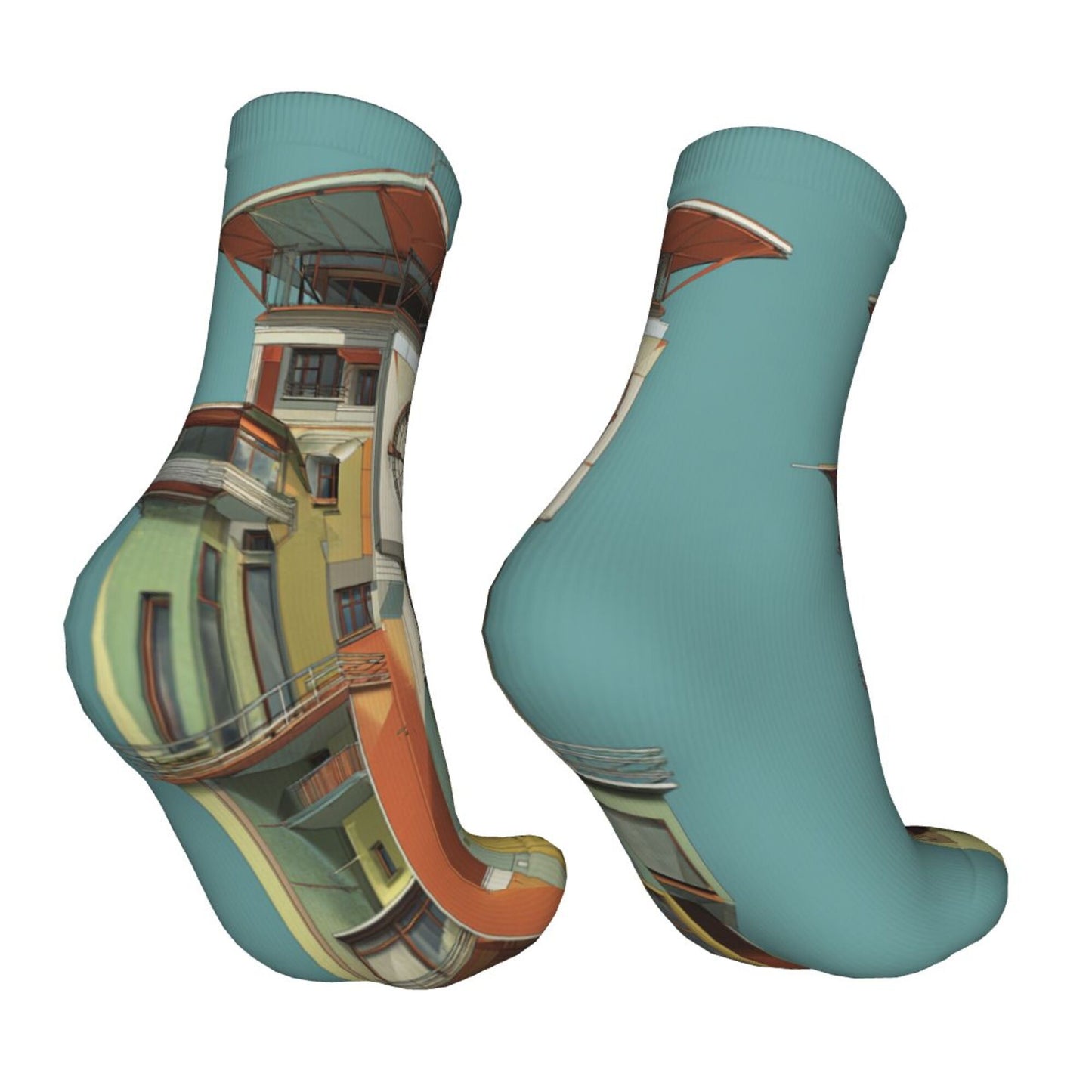 Architectural Design Thickened Warm Socks 12-Inch Long Tube Artistic Fashion Socks