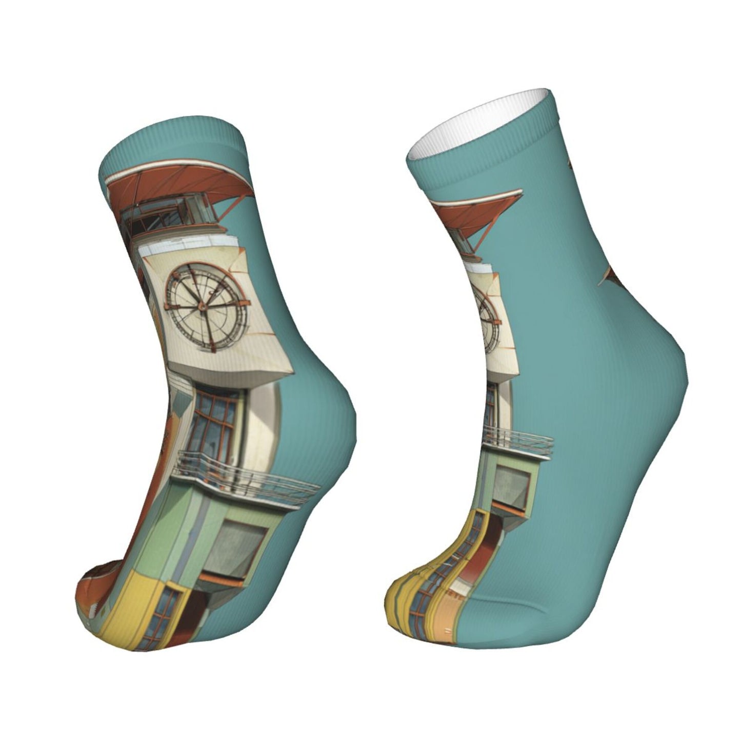 Architectural Design Thickened Warm Socks 12-Inch Long Tube Artistic Fashion Socks